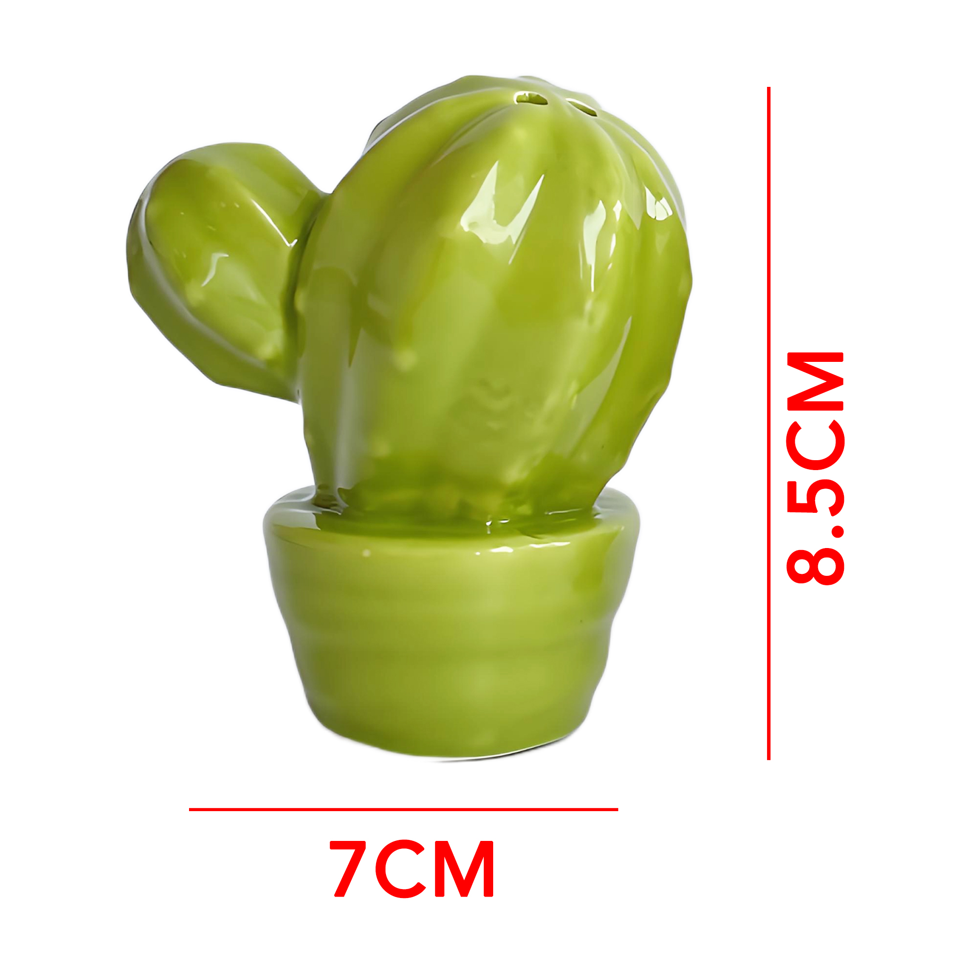 Green Ceramic Cactus Shaped Salt And Pepper Shaker Set