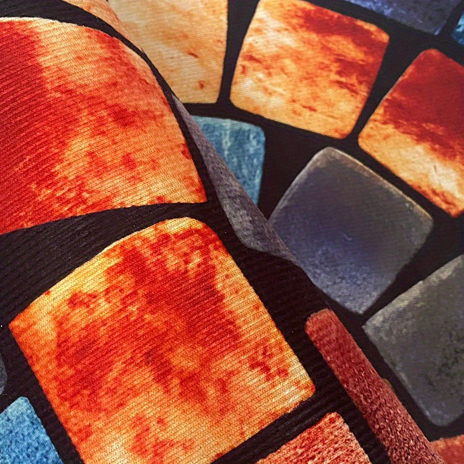Stained - Glass - Patterned Half - Moon Door Mat