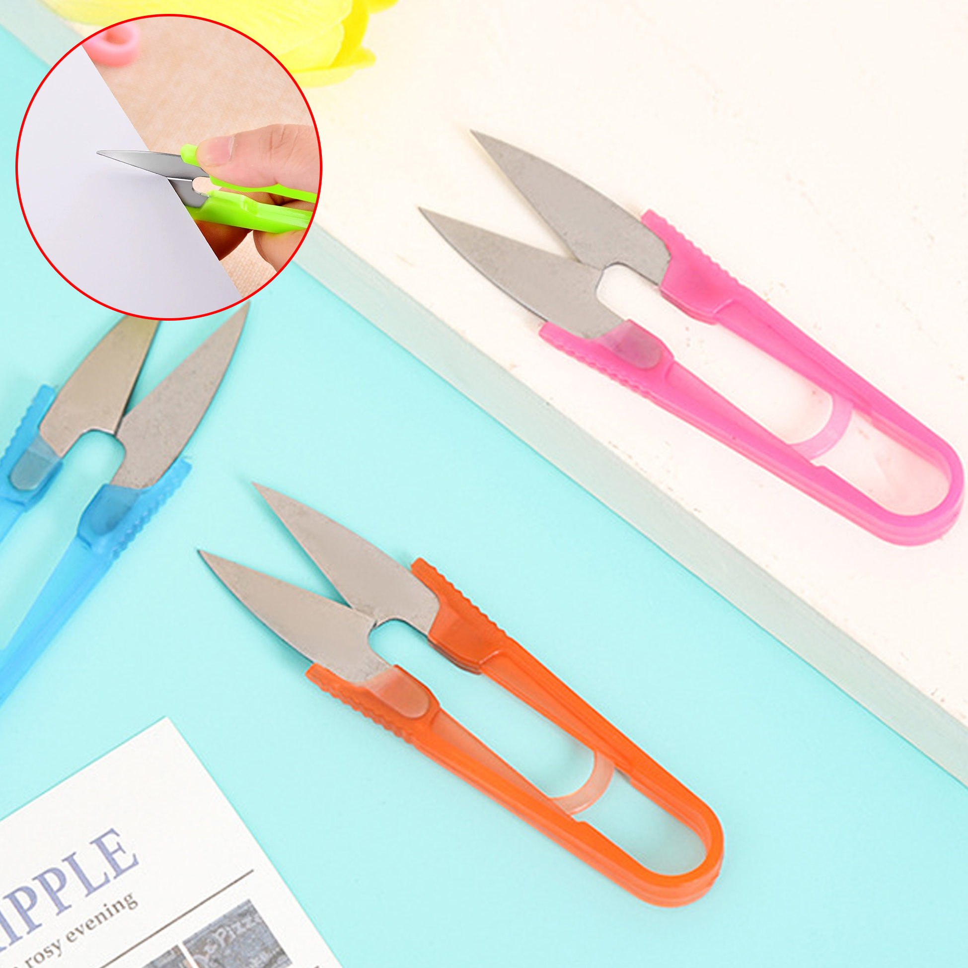 Mini Thread Snips with Plastic Handles