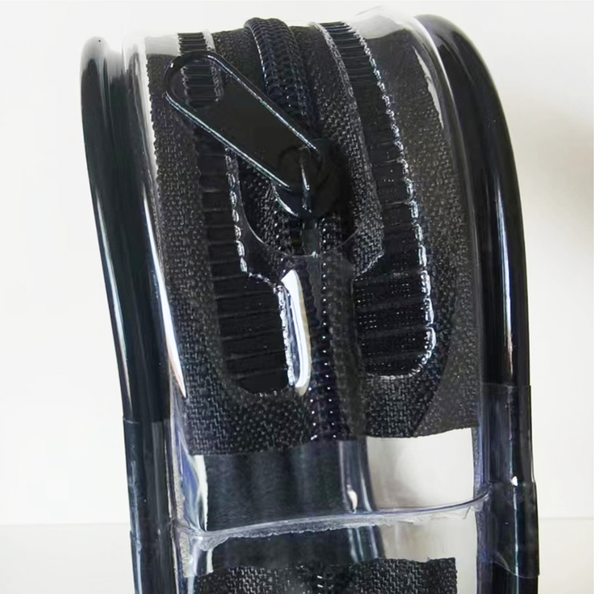 Transparent Oval-Shaped Zippered Keychain Pouch