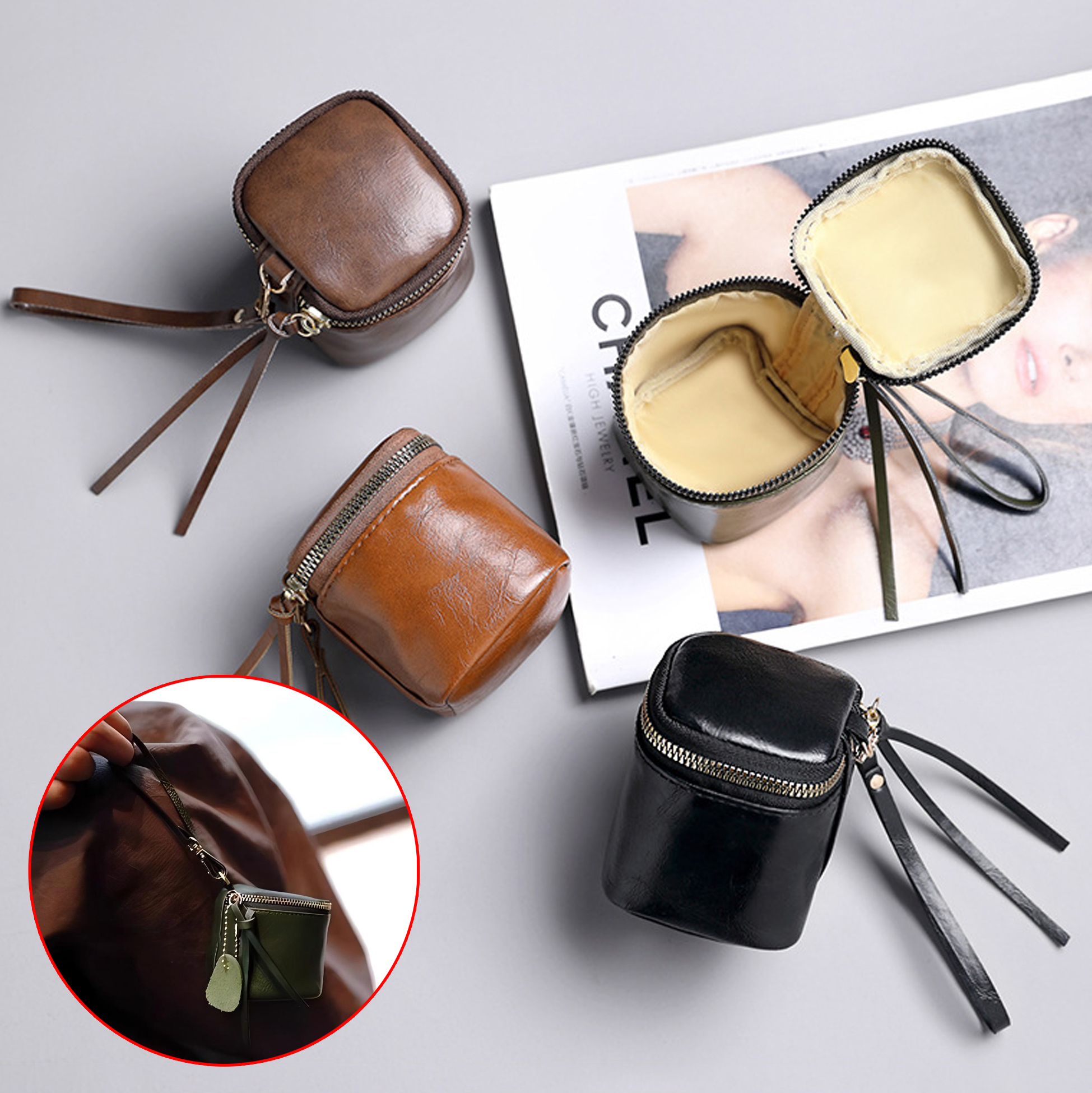 Mini Vintage Leather Coin Purse 
