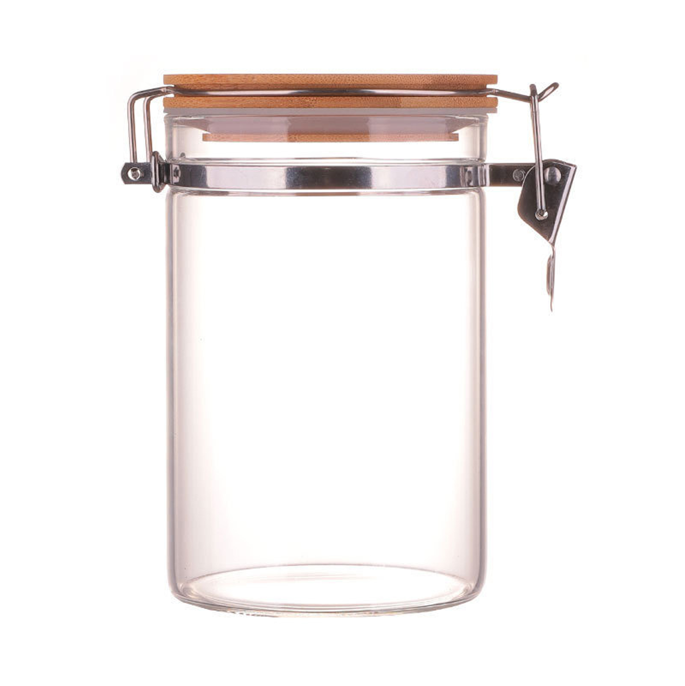 Airtight Bamboo Lid Glass Storage Jars for Home Use