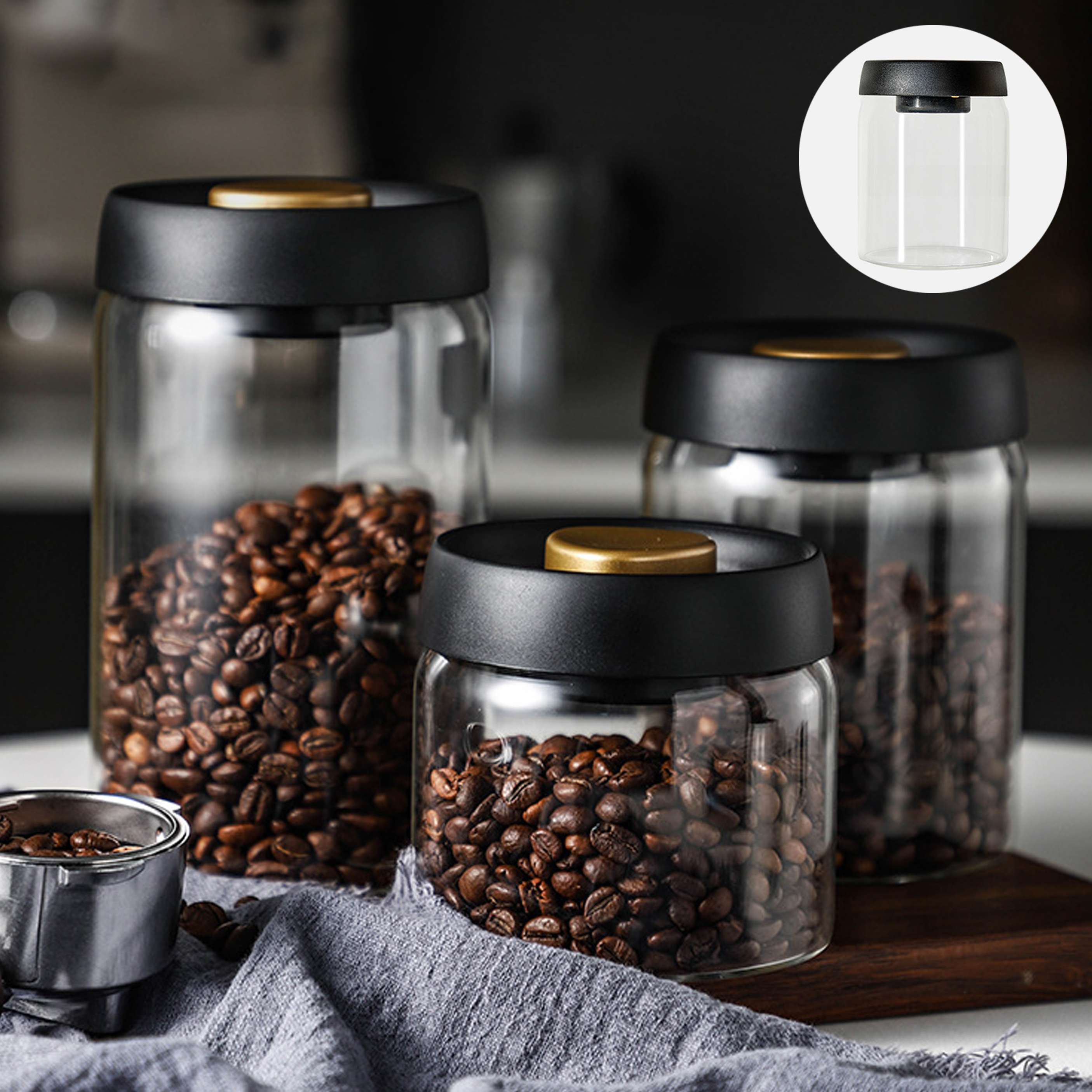 Airtight Bamboo Lid Glass Storage Jars for Home Use
