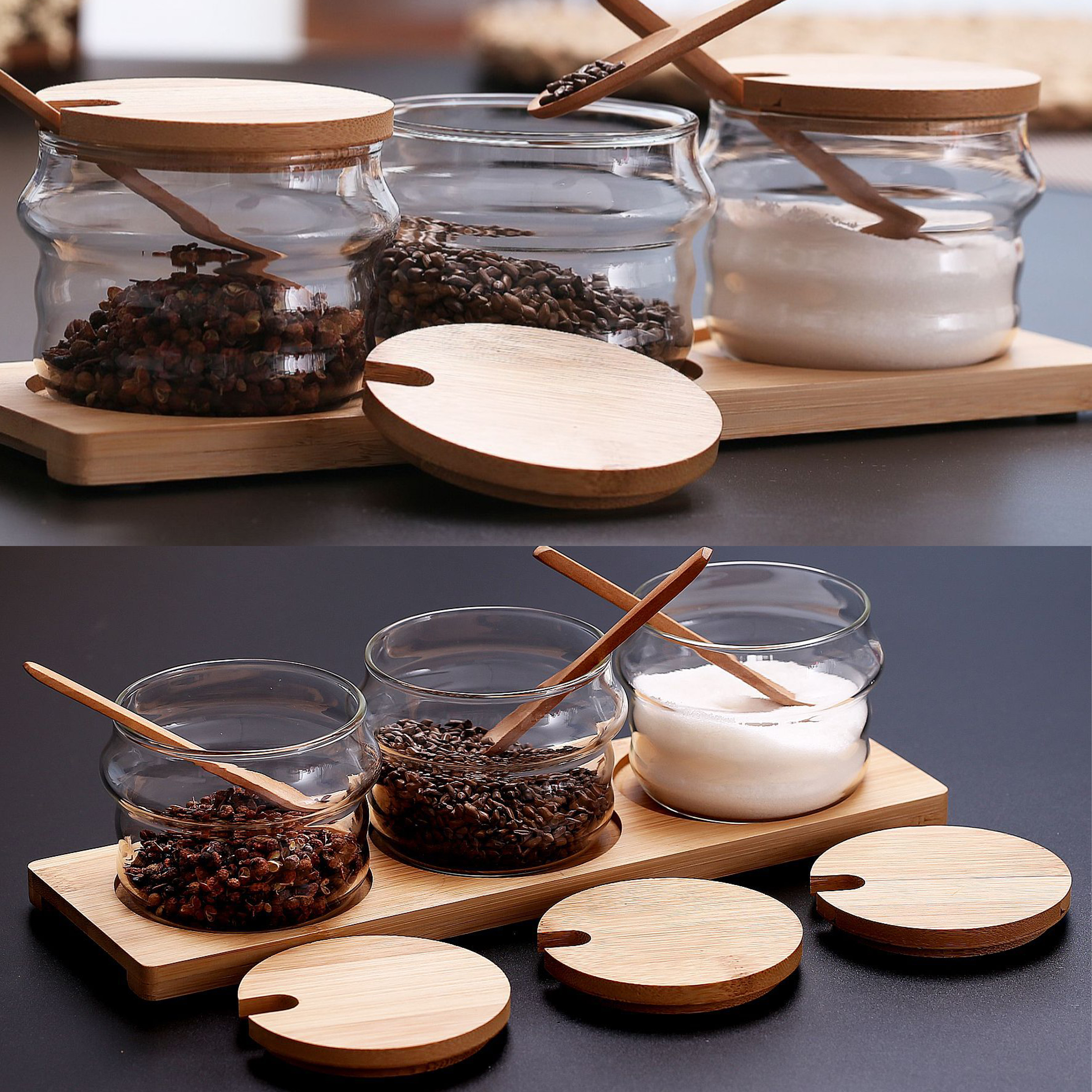 Kitchen 3-Piece Seasoning Containers