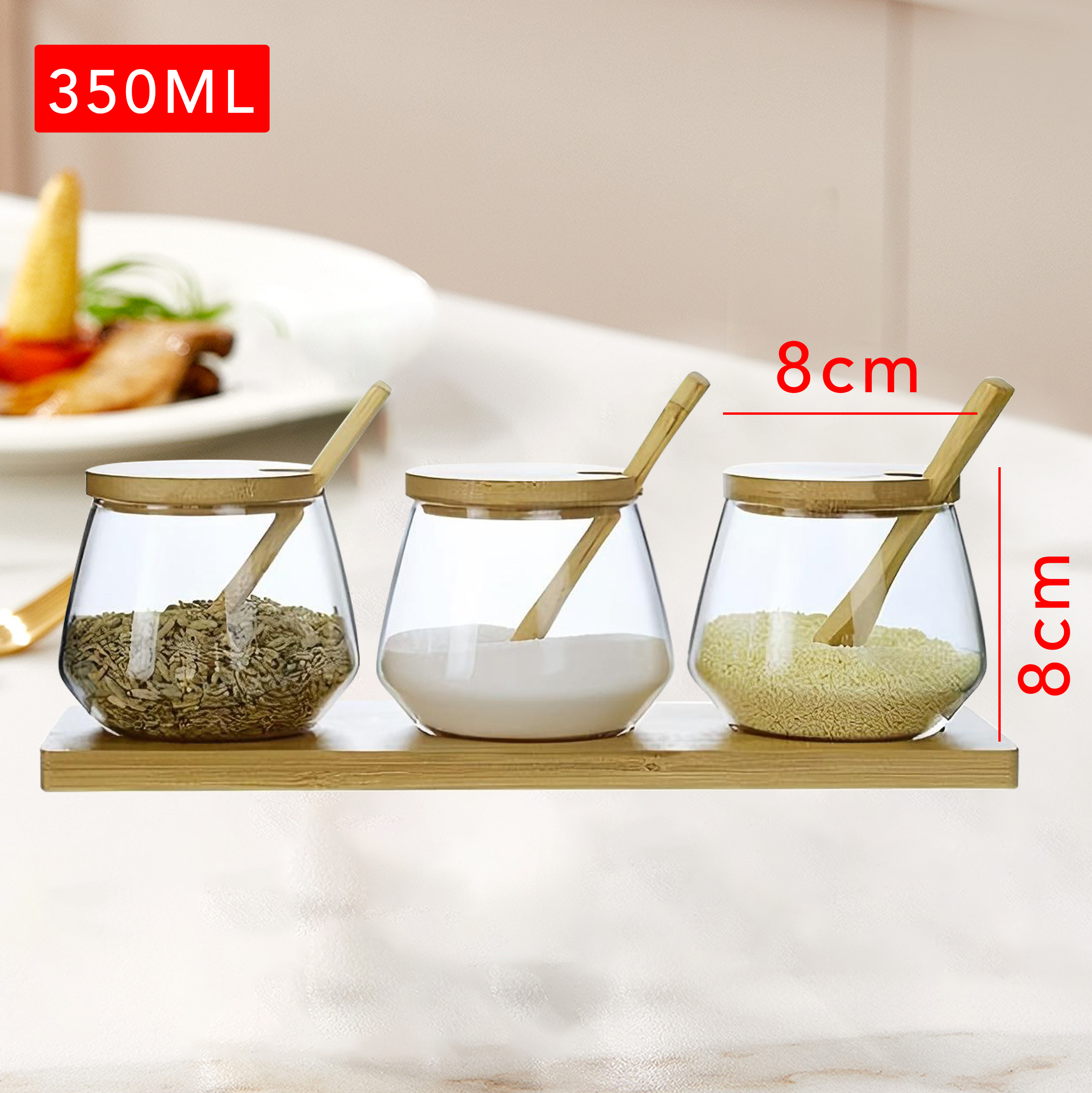Kitchen 3-Piece Seasoning Containers