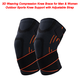 Knee Brace for Men & Women Outdoor Sports 3D Weaving Compression Knee Support with Adjustable Strap