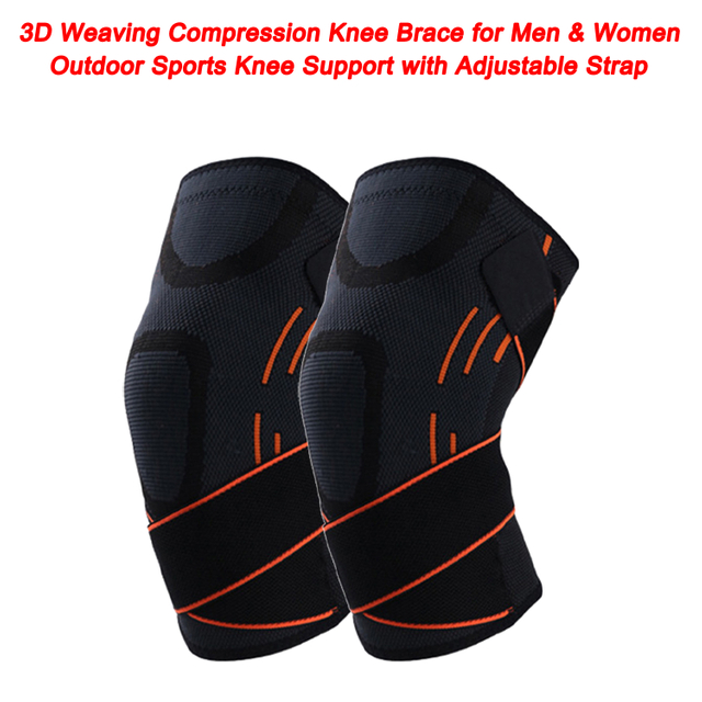 Knee Brace for Men & Women Outdoor Sports 3D Weaving Compression Knee Support with Adjustable Strap