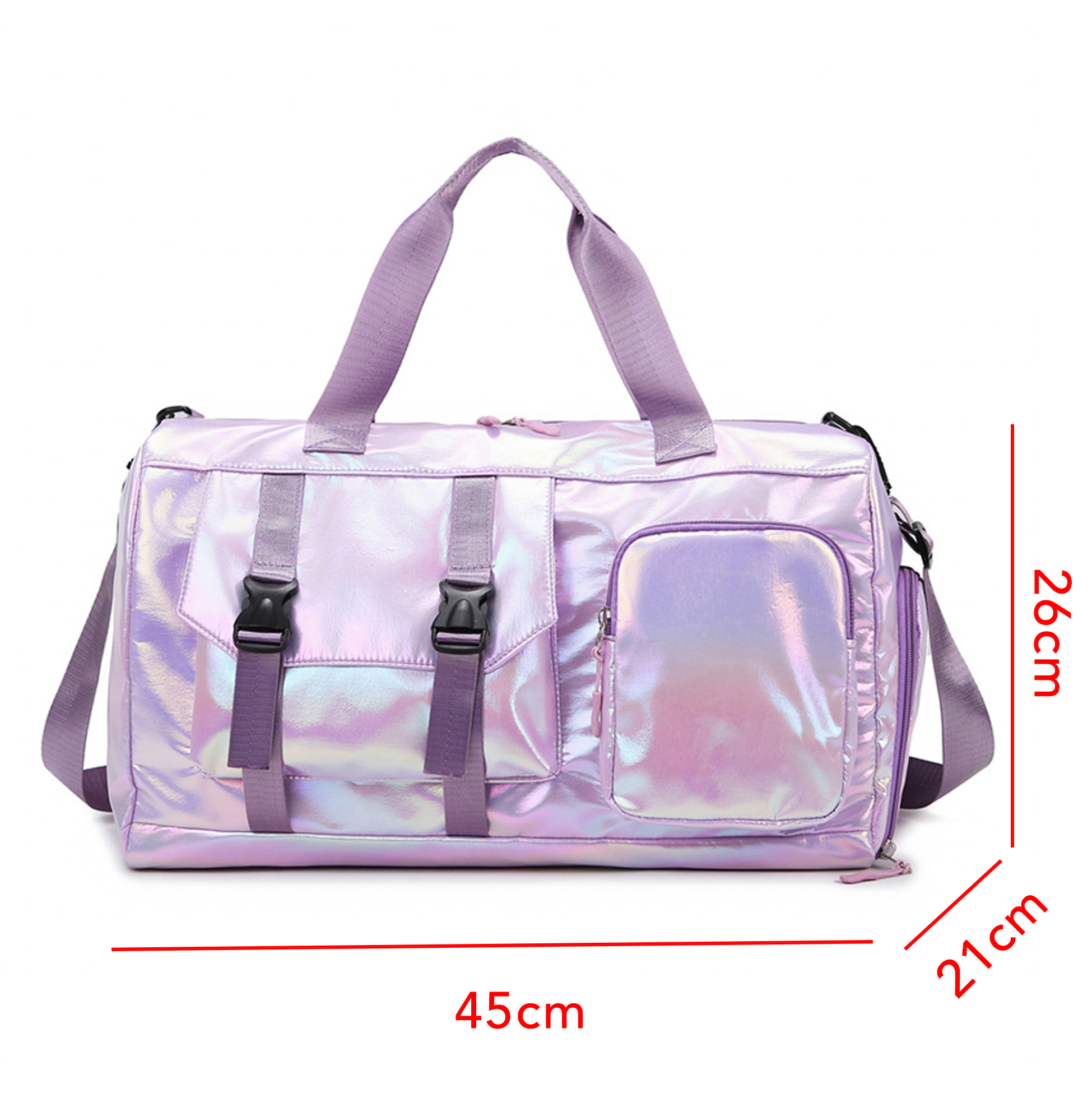 Holographic Duffle Bag, 45L Iridescent Gym Bag