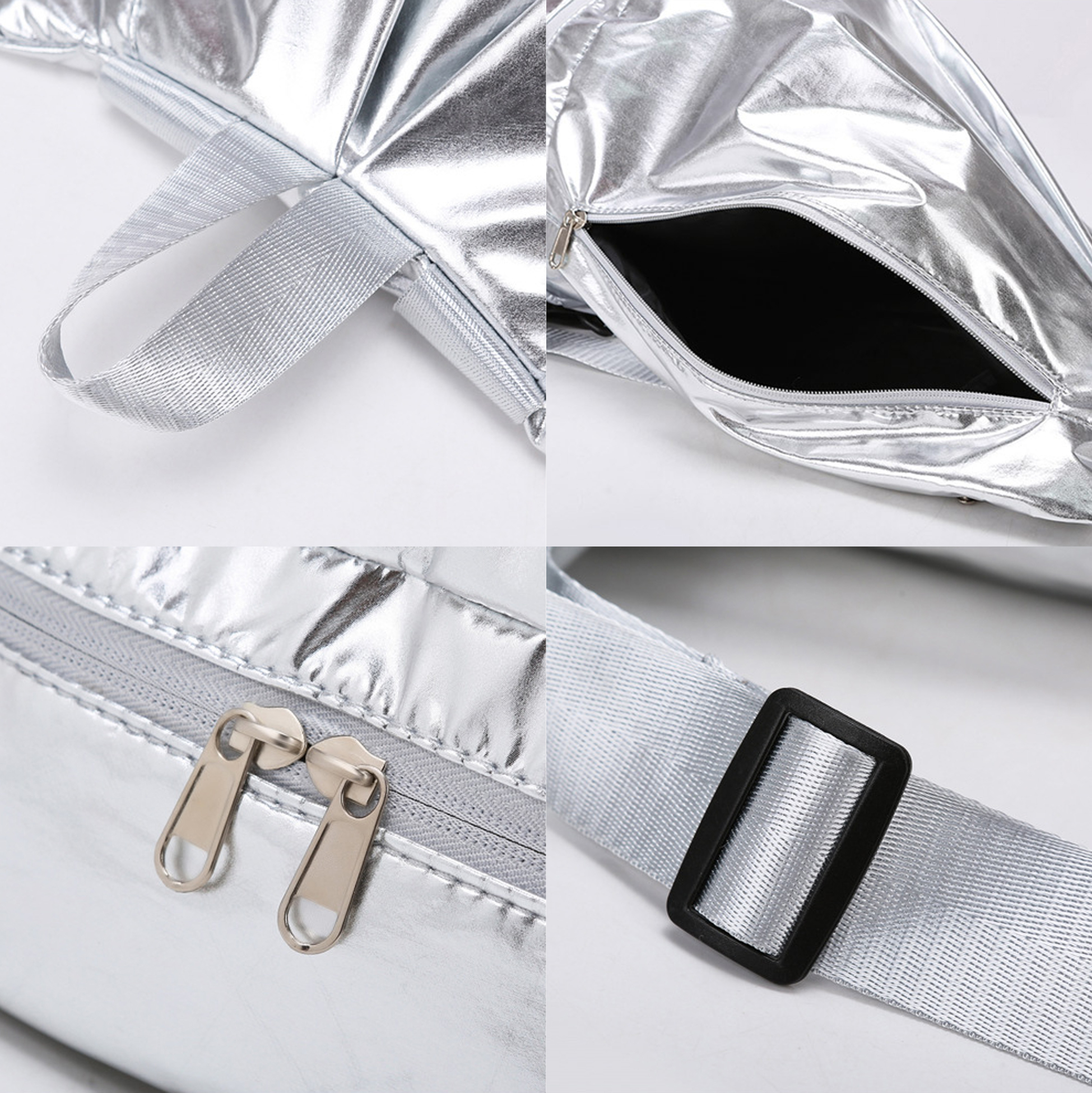 Metallic Drawstring Backpack Shiny Gym Sack