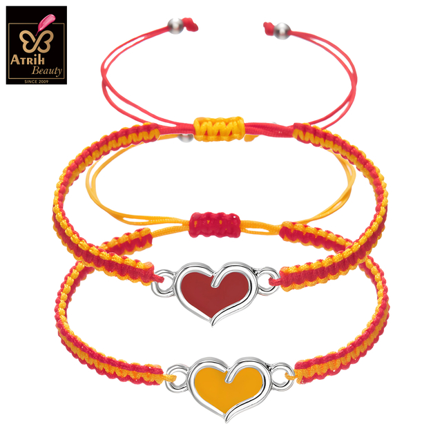 Adjustable Heart Shaped Charm Friendship Bracelets