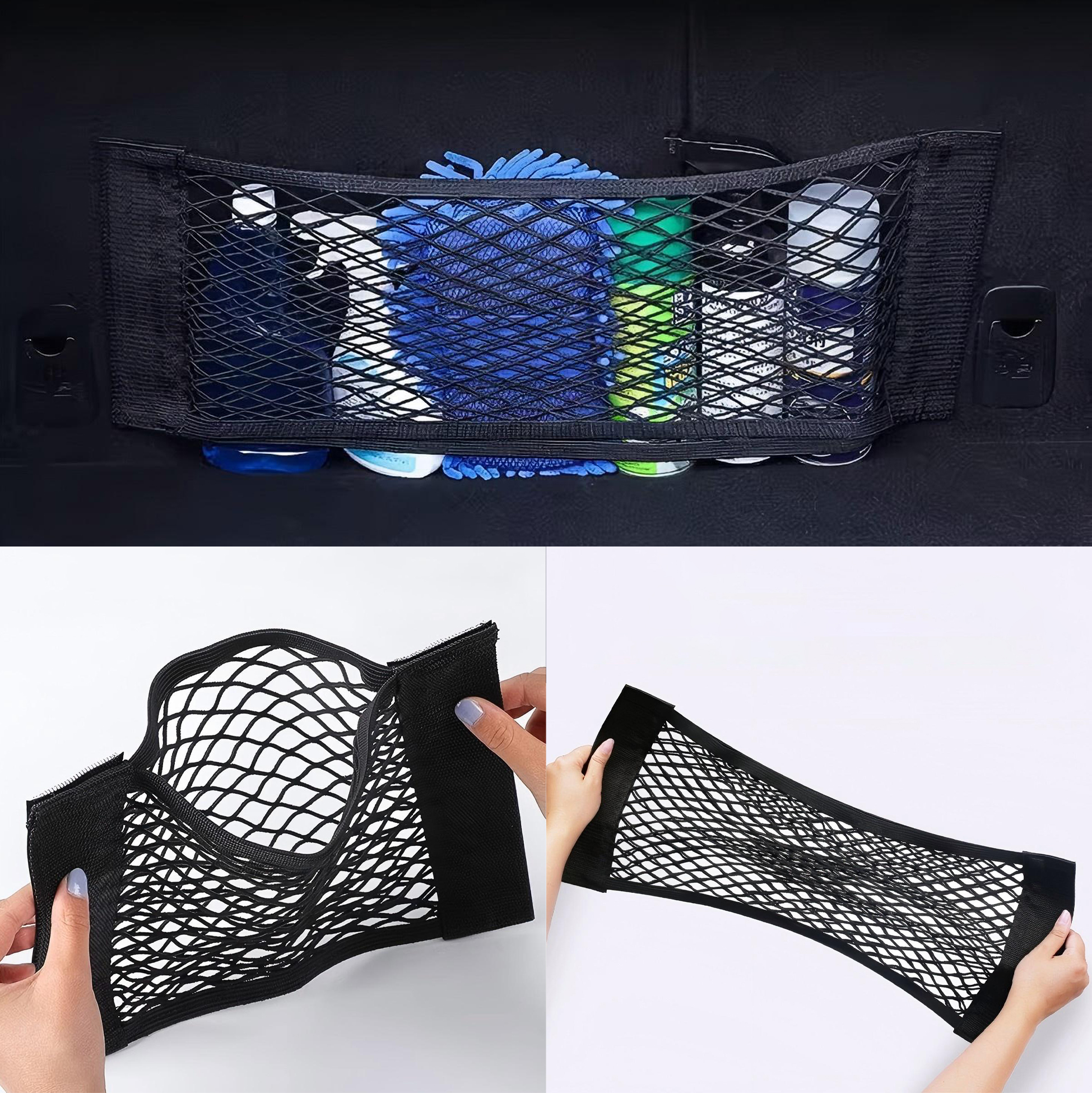 Elastic Black Mesh Car Storage Net