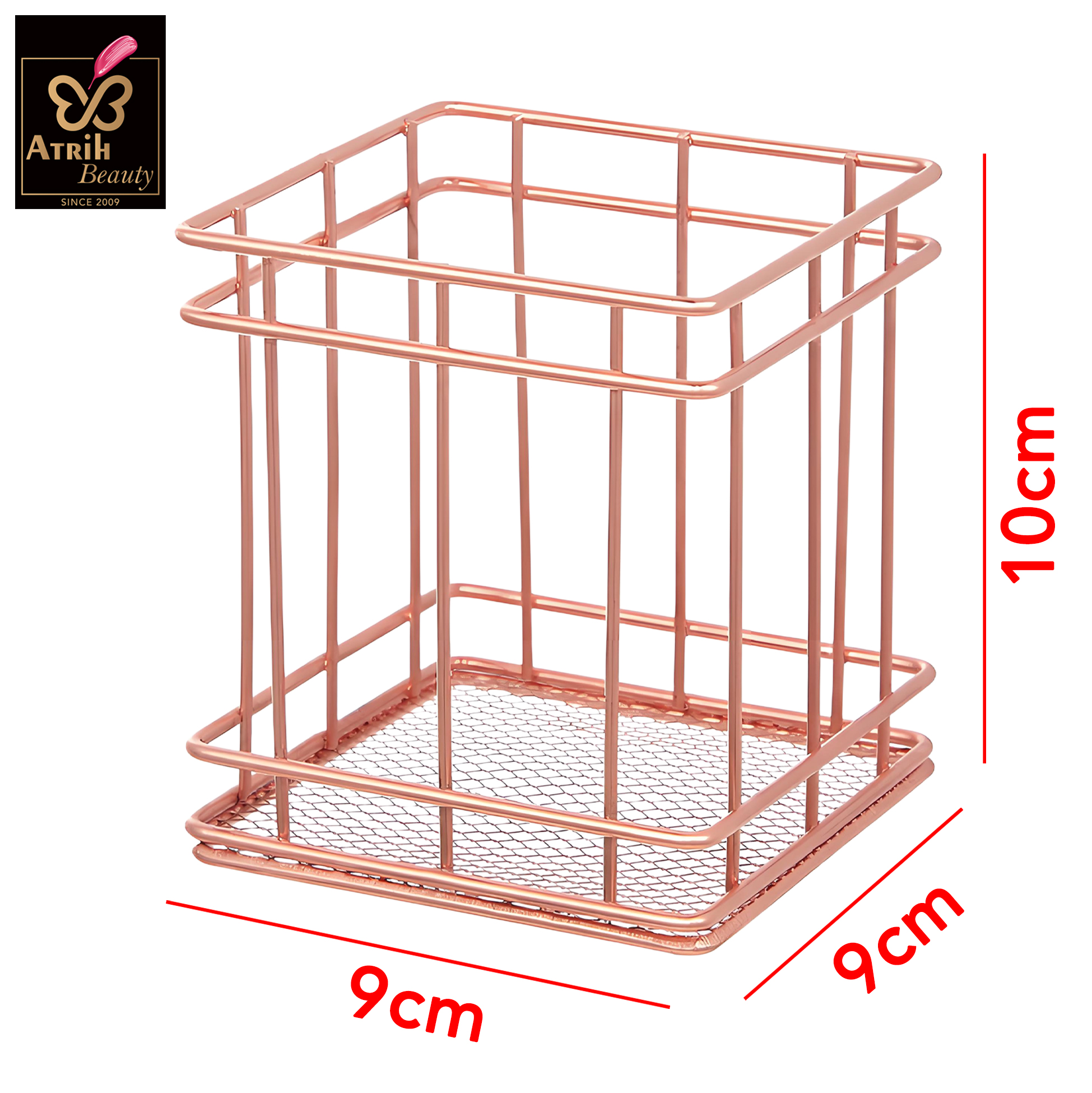 Rose Gold Iron Makeup Brush Organizer