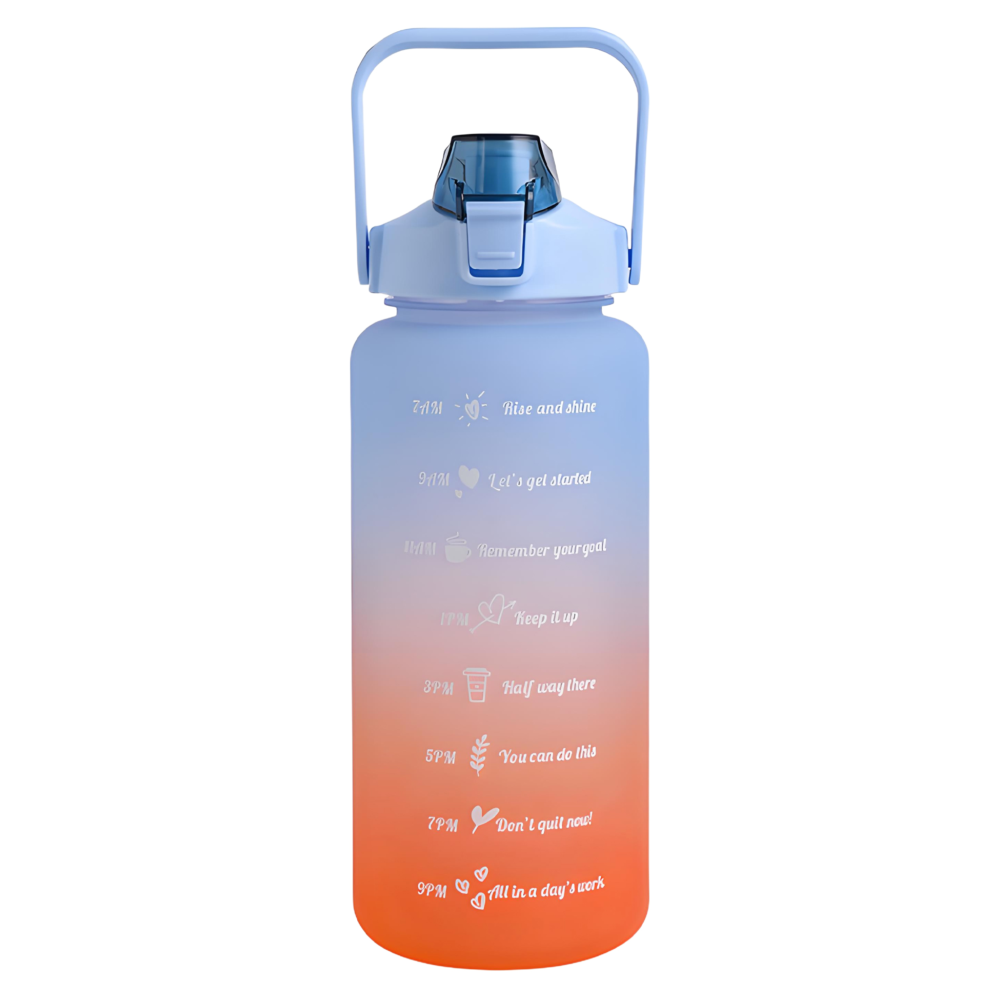2L Large Capacity Motivational Water Bottle