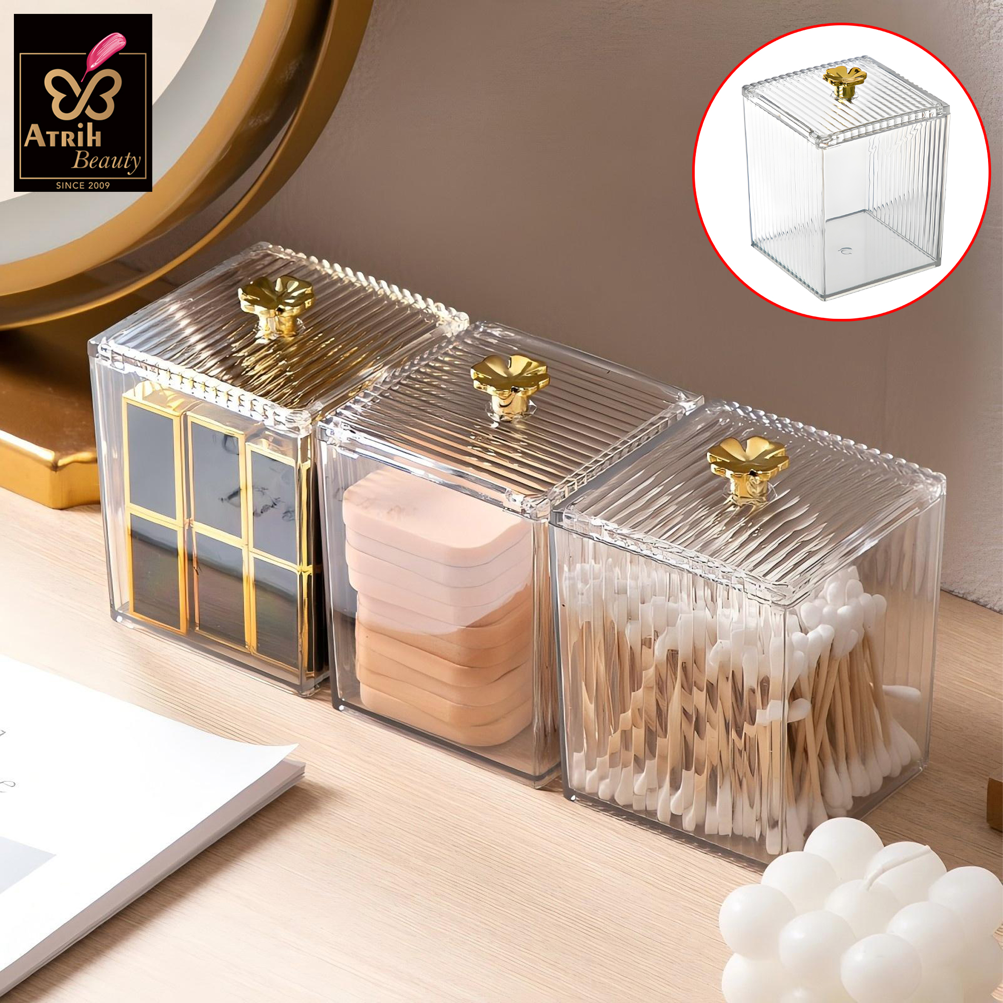 Set of 3 Transparent PET Organizers