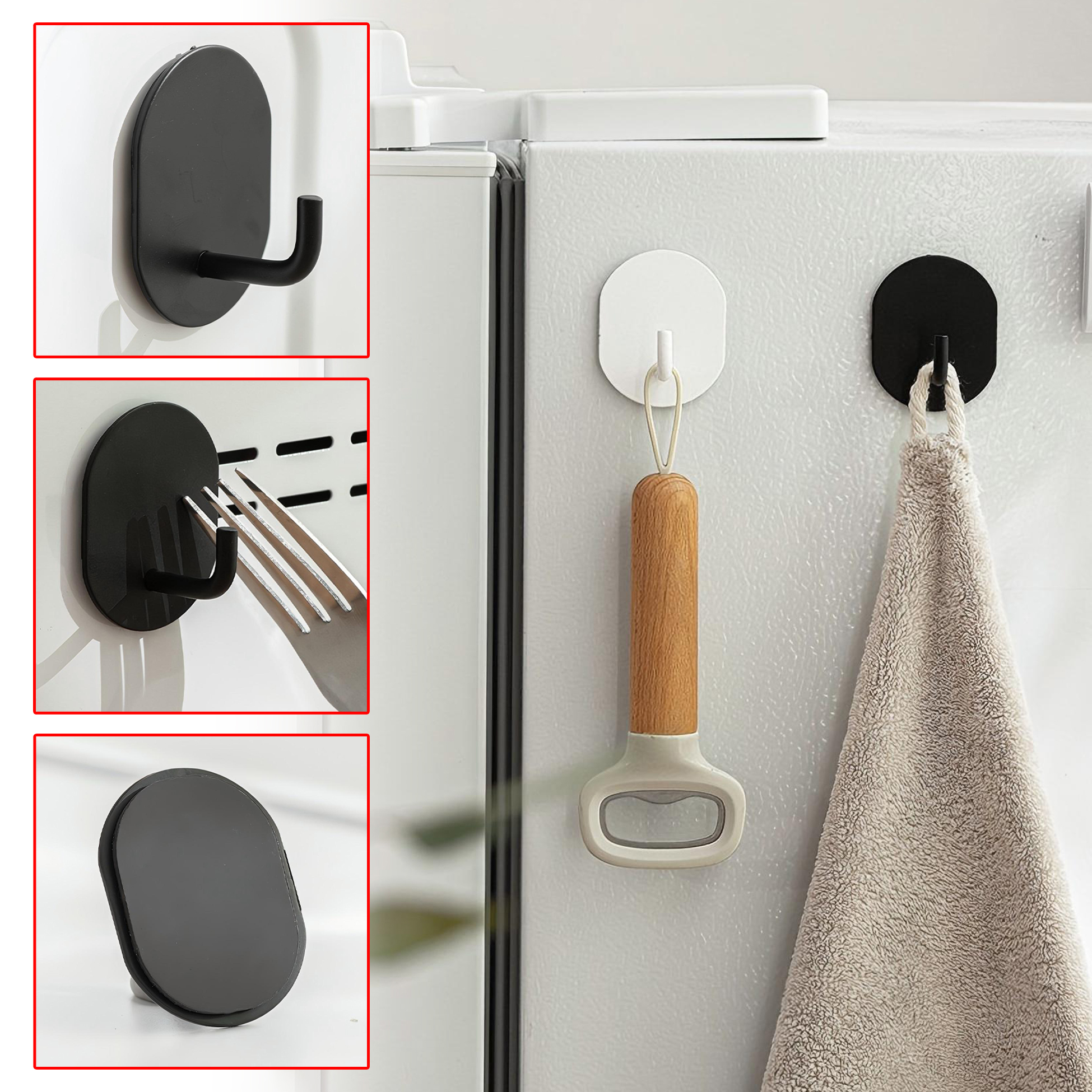 Set of 2 Stainless Steel Wall Mounted Hooks