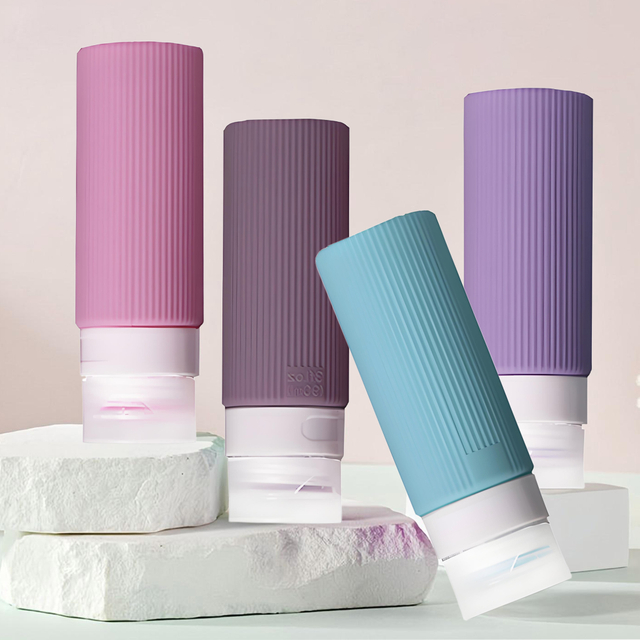 4 - Piece Set of 90ml Silicone Travel Bottles