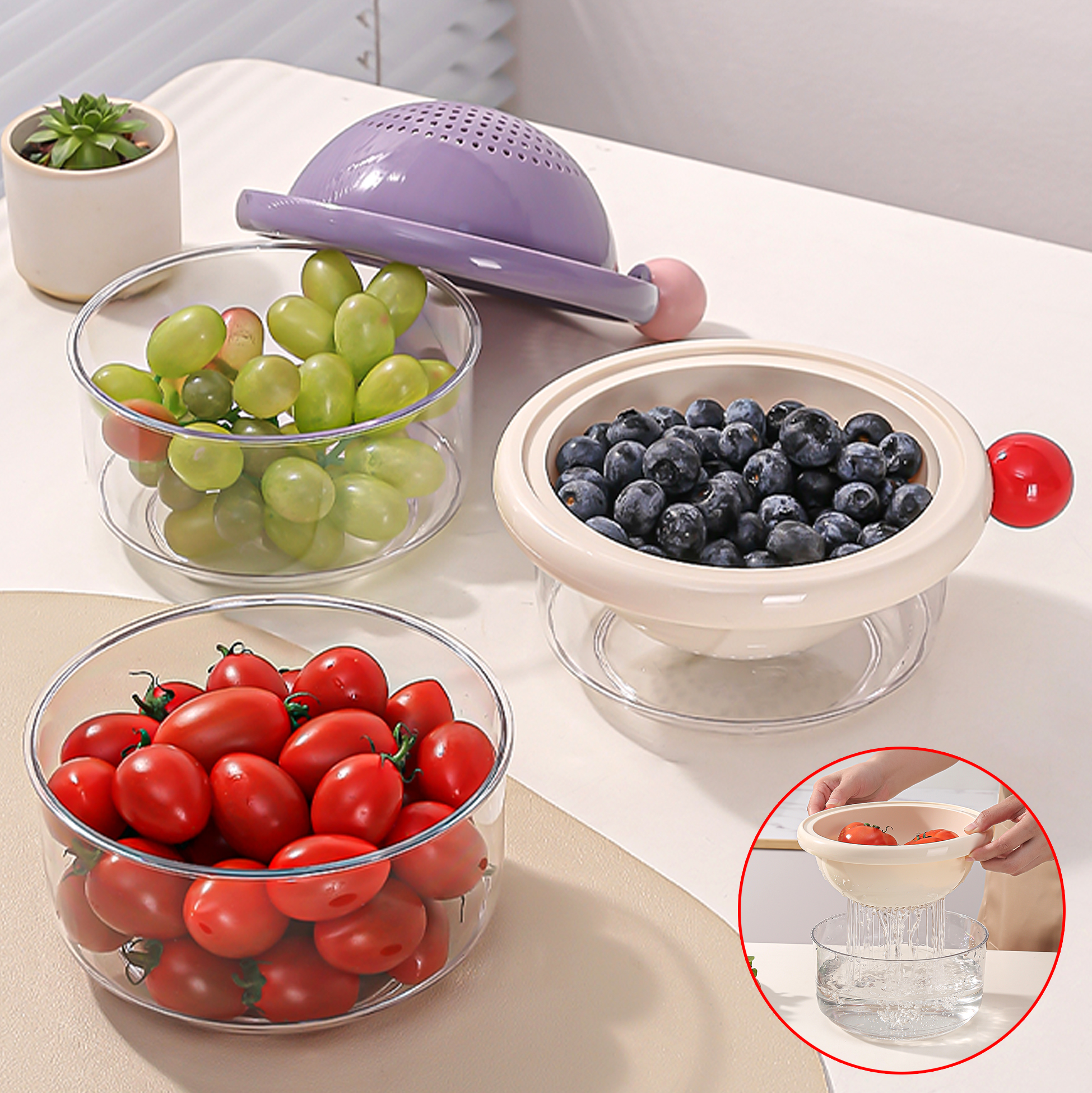 Double Layer Drain Basket for Kitchen Multifunctional And Space Saving