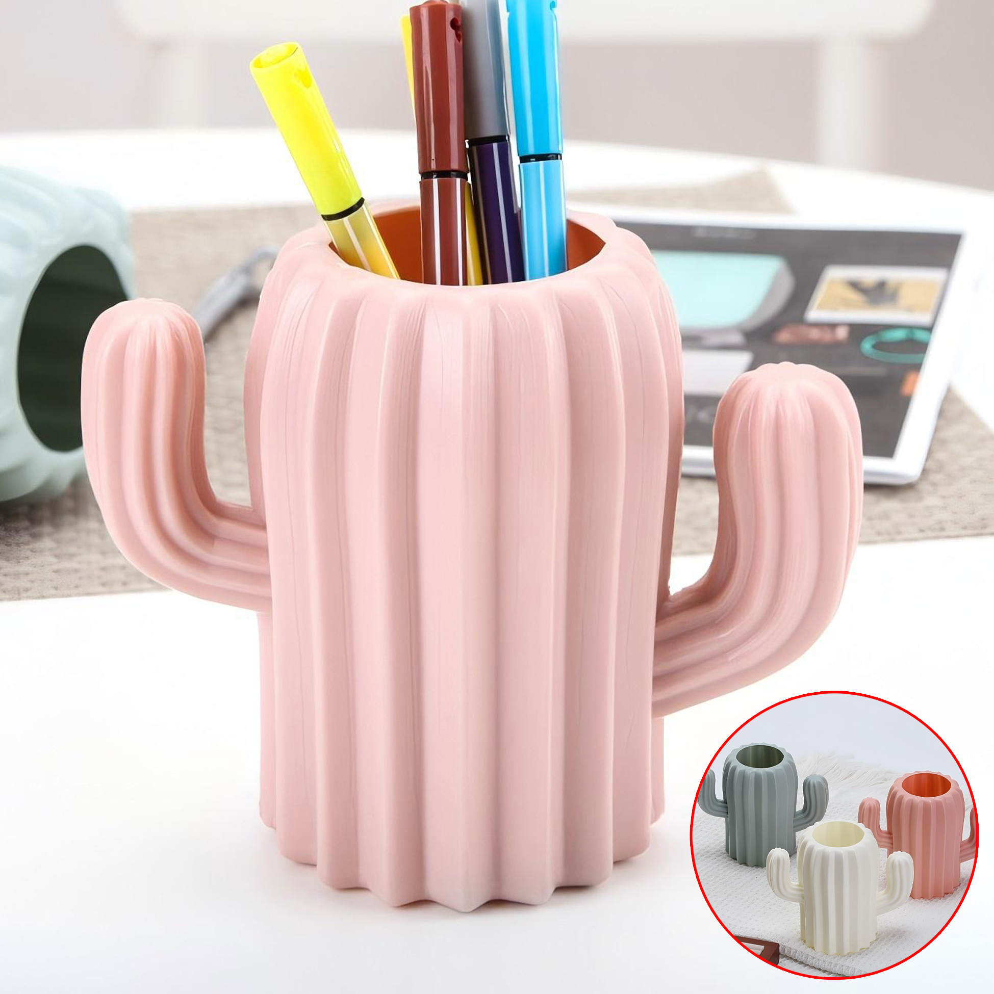 Cactus Shaped Stationery Pen Holder