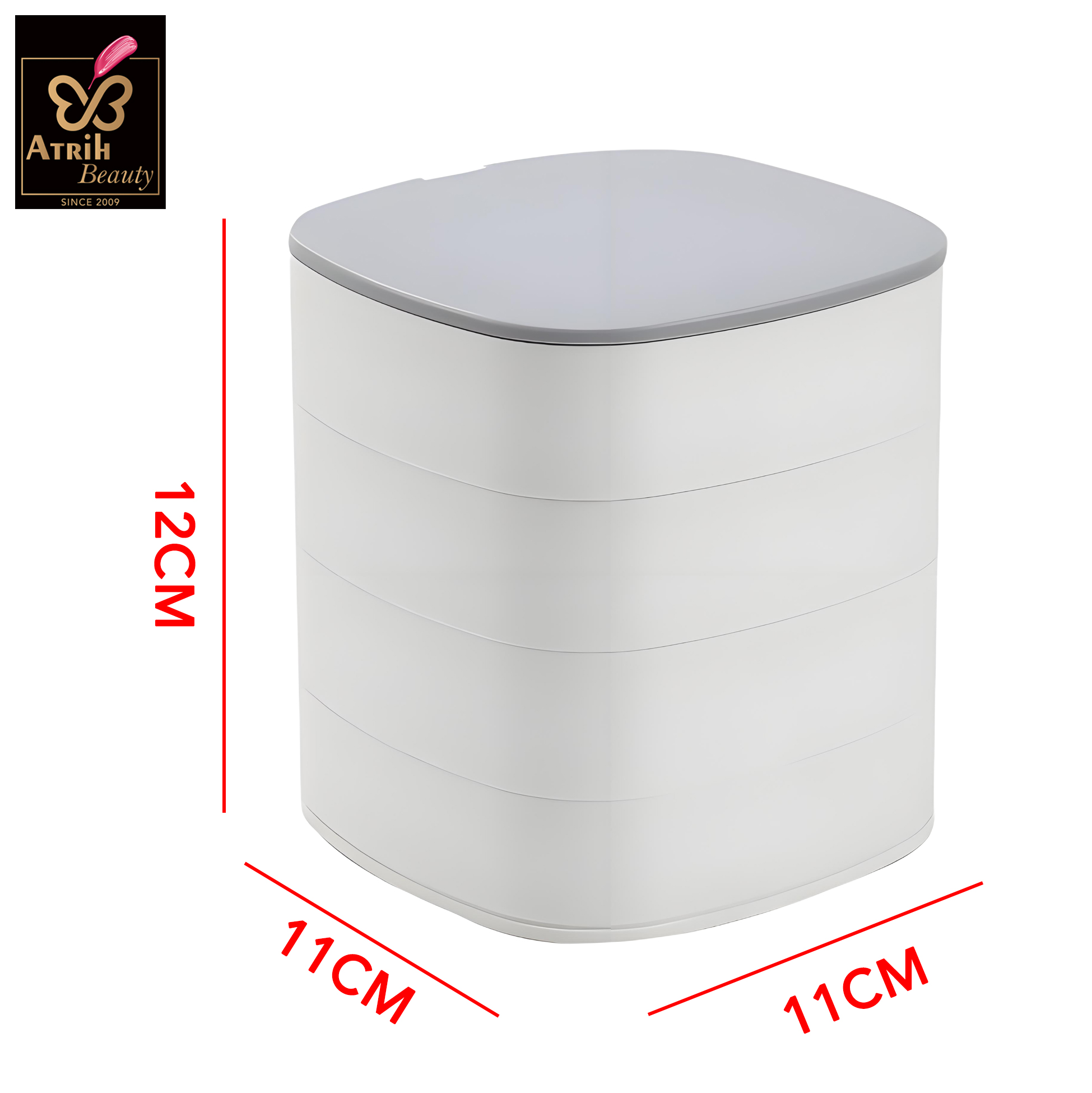 4 Tier Jewelry Storage Box with Mirror