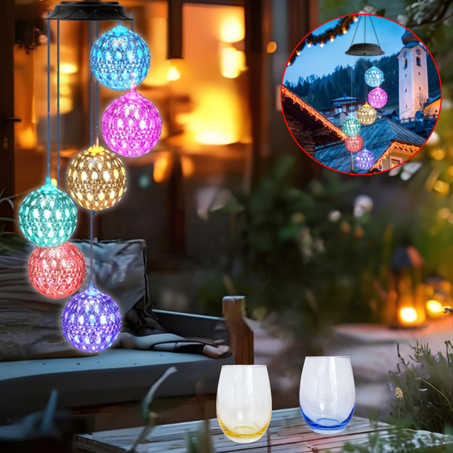 Romantic Wine Glass & Hanging Night Light Set