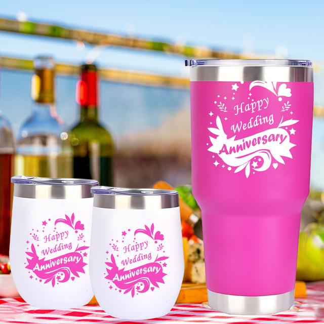 Pink Themed Stainless Steel Drinkware Set