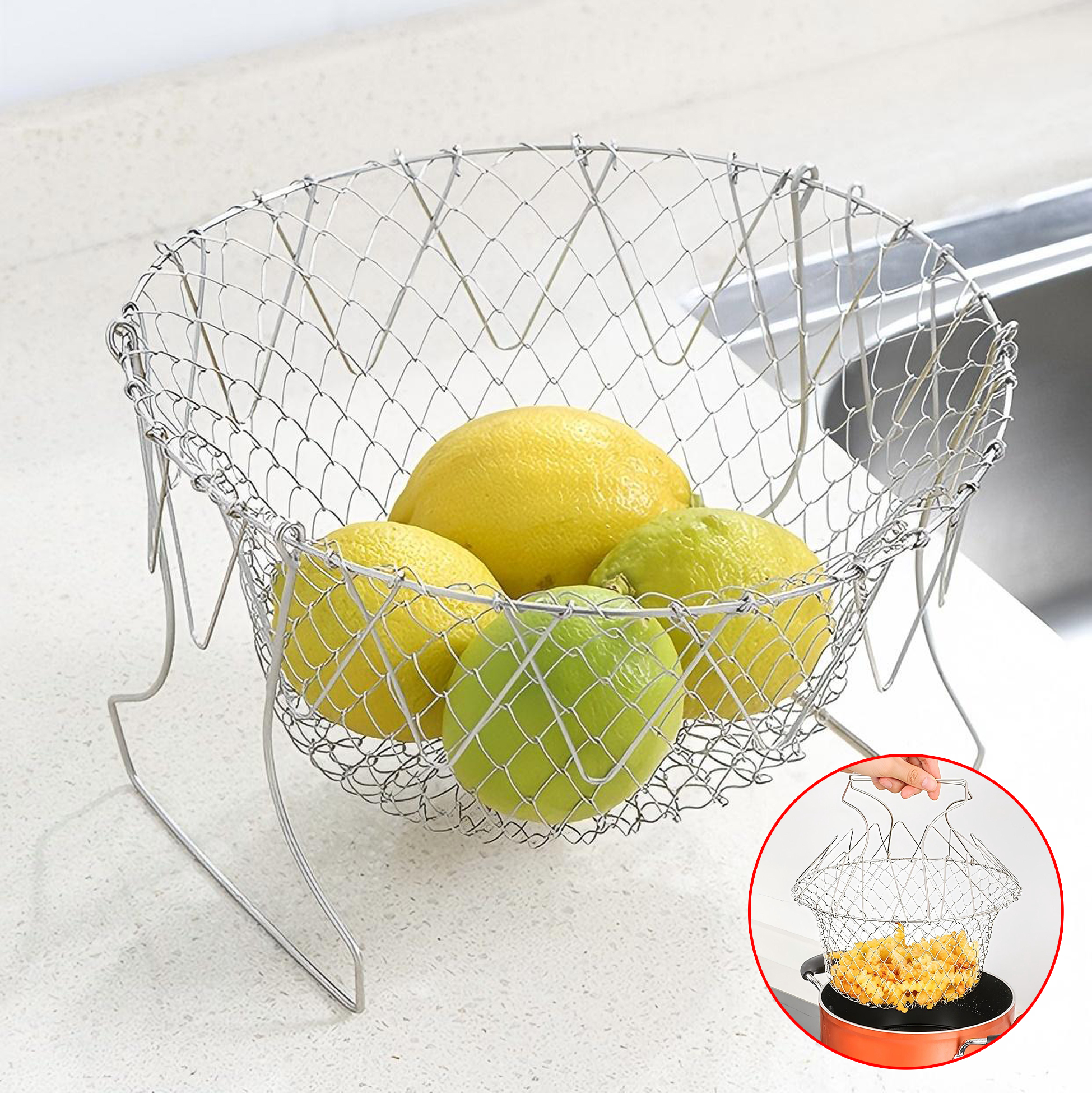 Stainless Steel Frying & Draining Basket