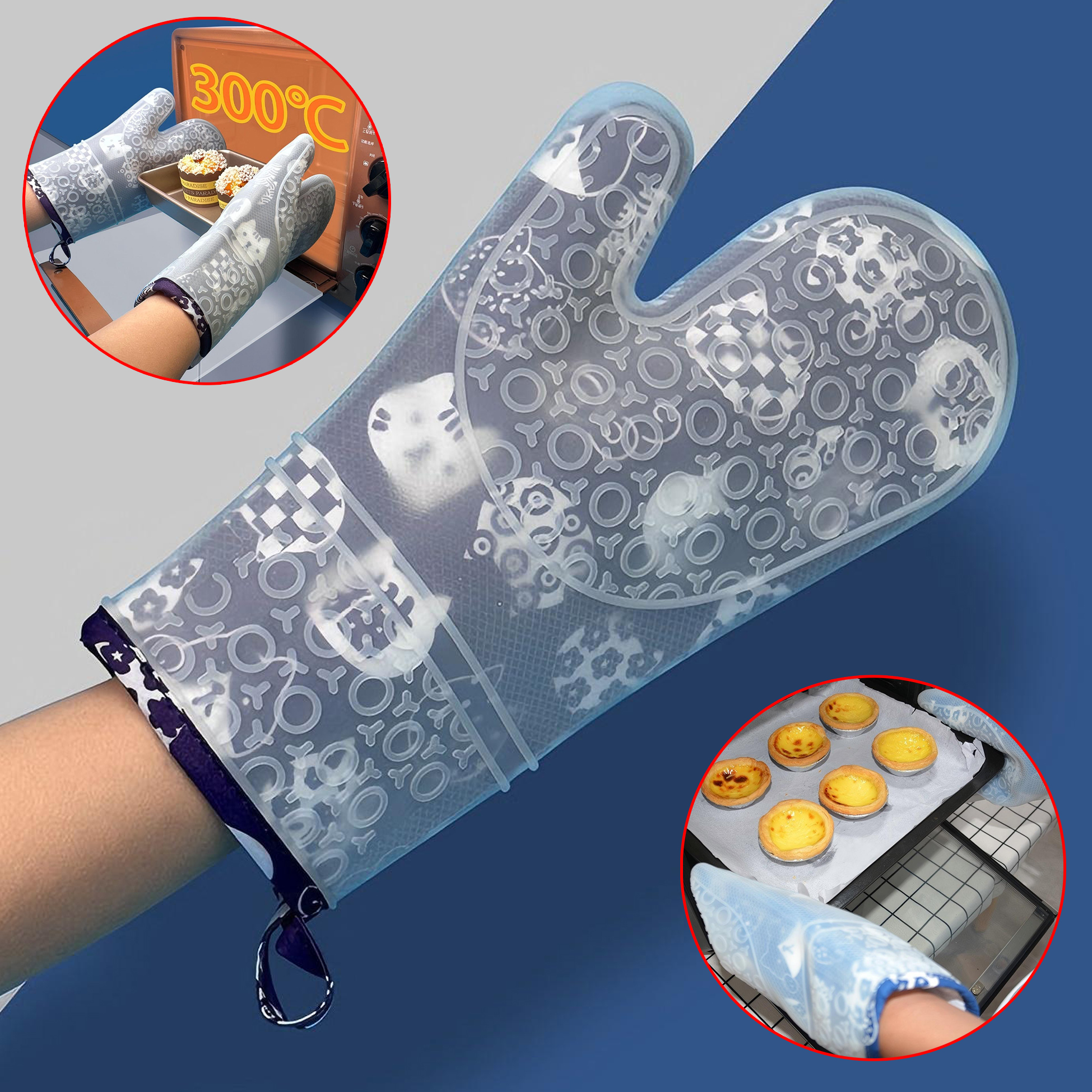 Cute Cartoon Printed Silicone Oven Mitt