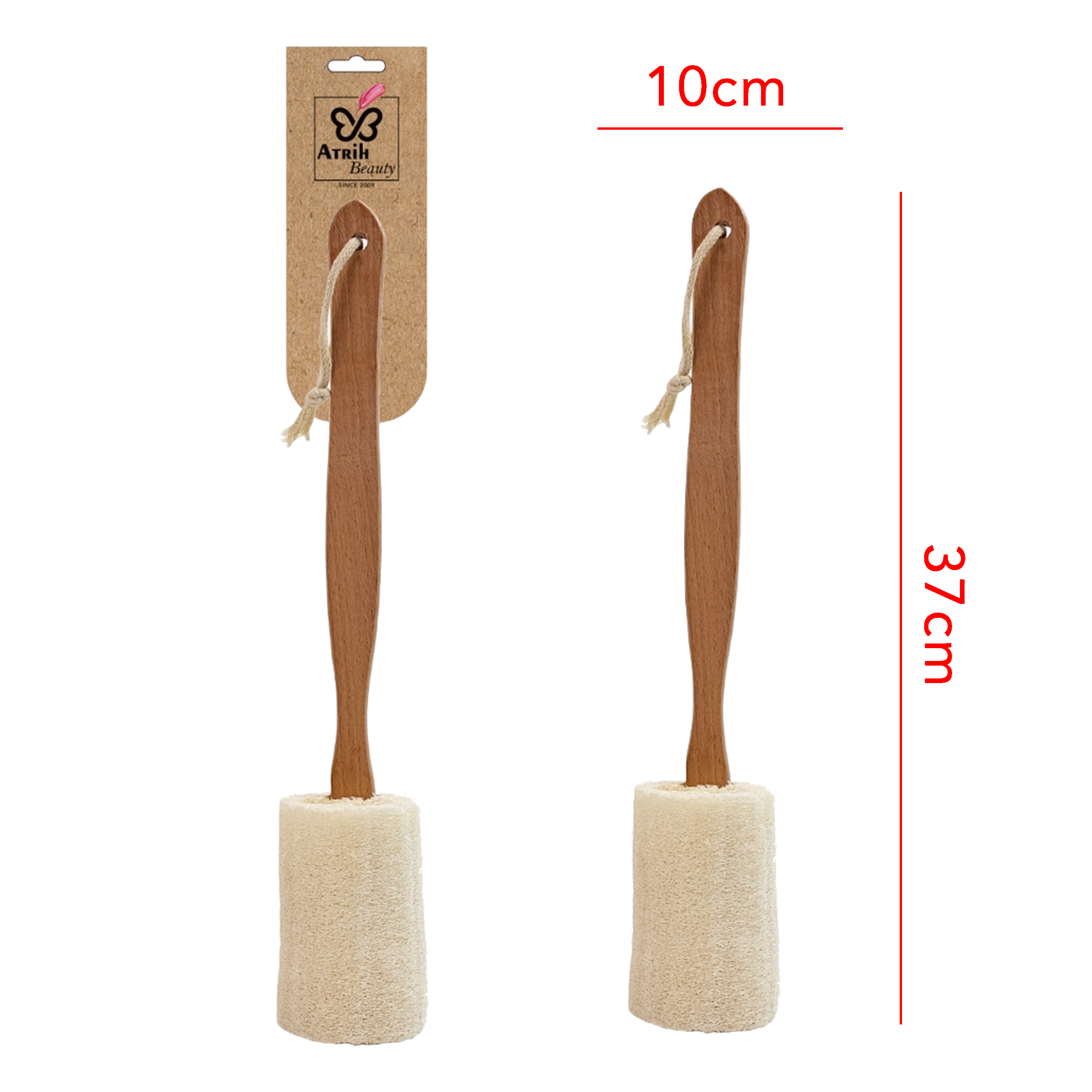 Wooden Handle Loofah Bath Sponge