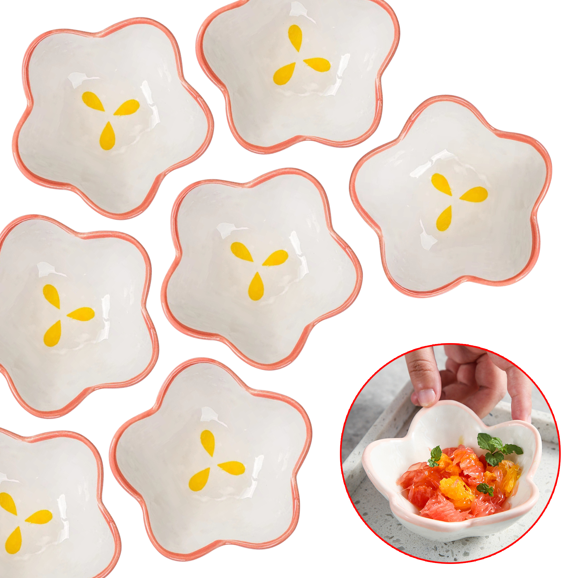 Flower-Shaped Ceramic Snack Bowl