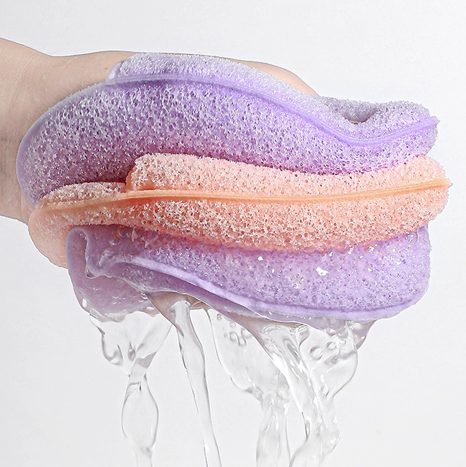 Dual-Layer Teardrop Facial Cleansing Sponges Set