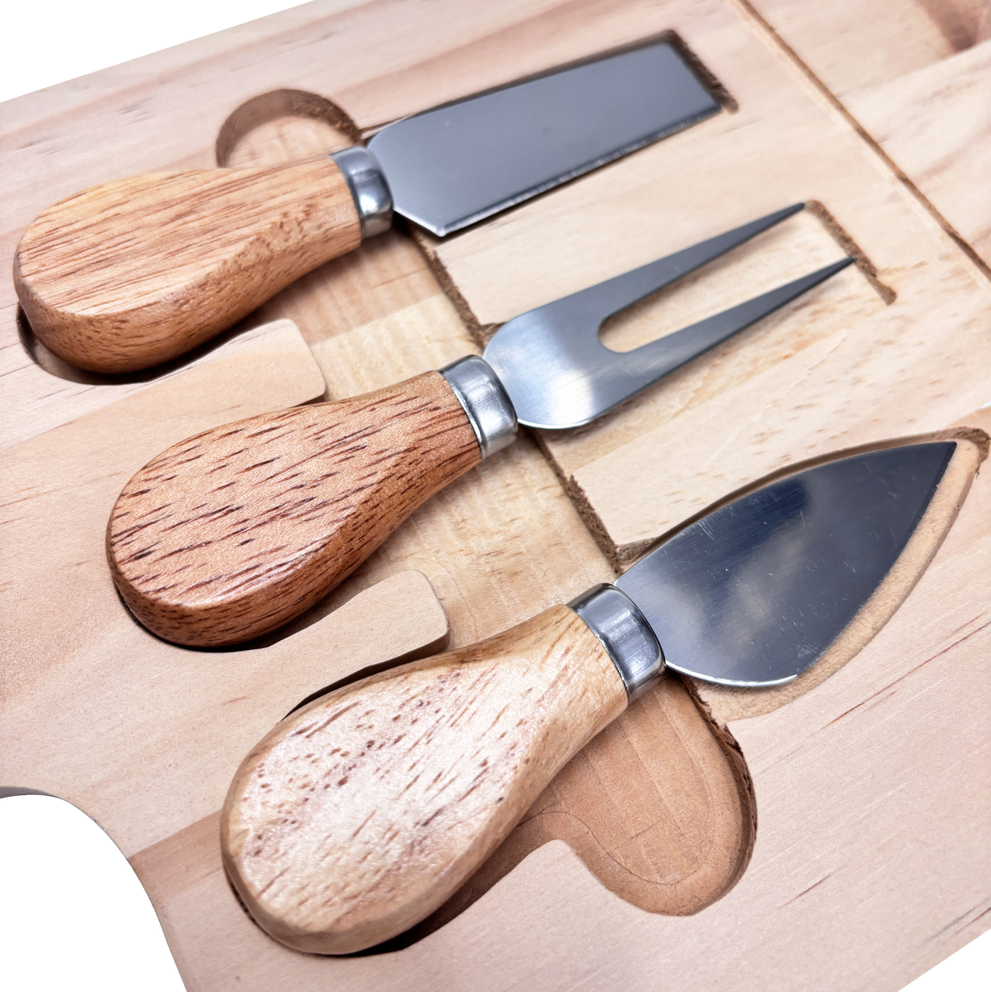 Wooden Cheese Board Set with 3 Tools