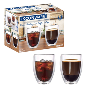 Double Walled Insulated Clear Glass Tumbler