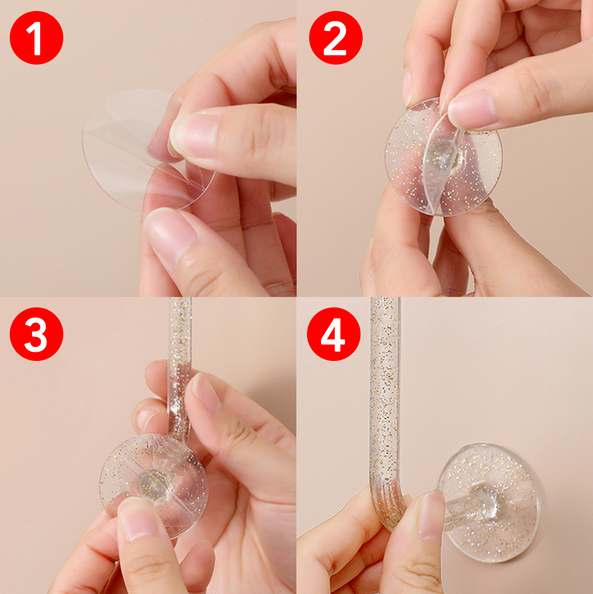 Glitter Clear Acrylic Hair Accessory Organizer Set