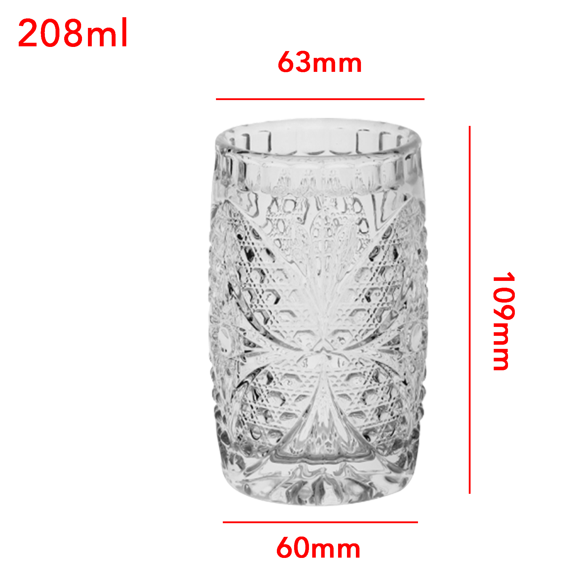 6-Piece Embossed Cocktail Glass Set