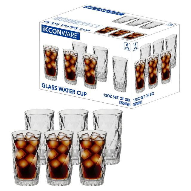 Diamond-Textured Whiskey Glass Set (6 - Piece)