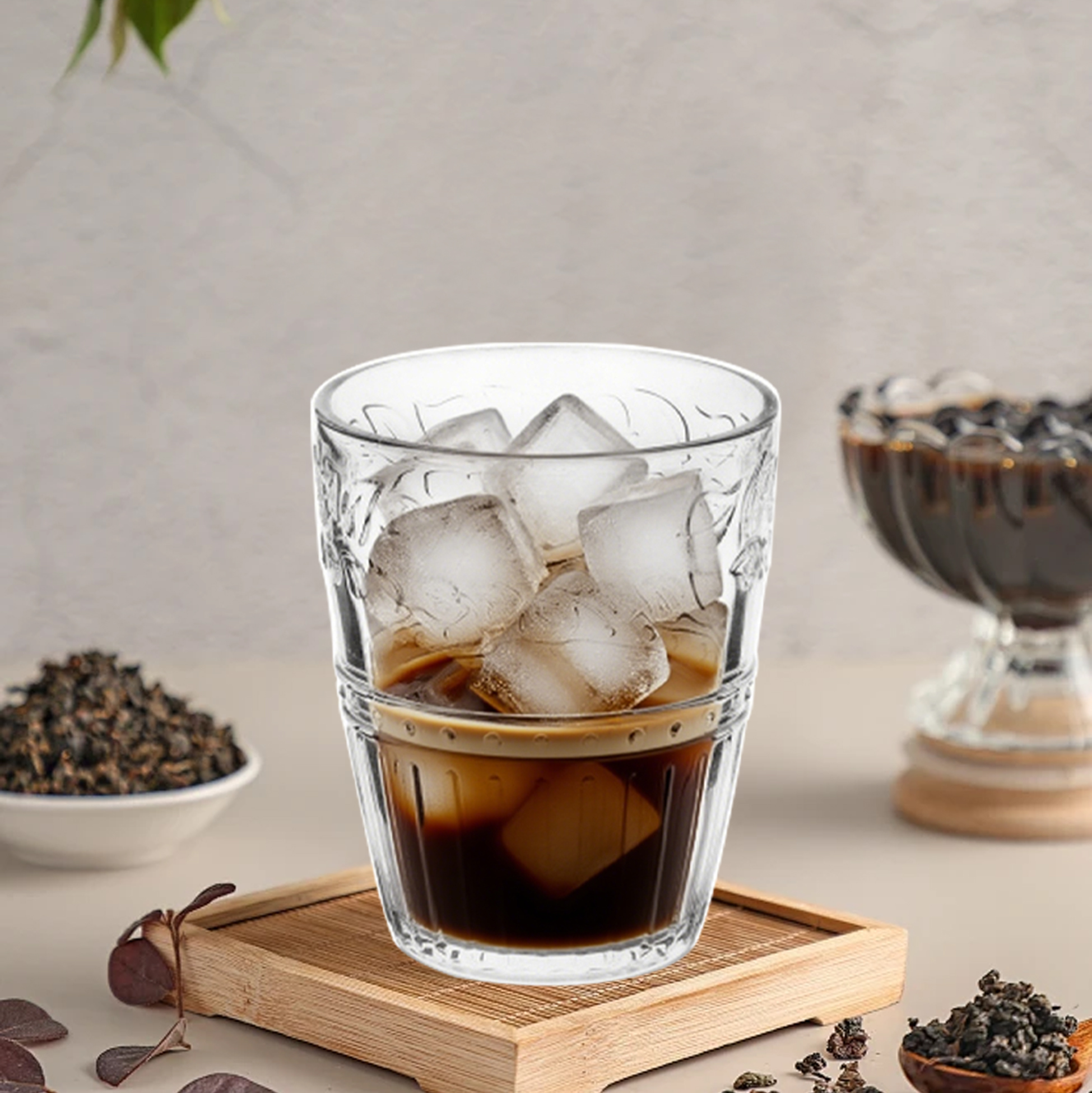 6-Piece Etched Pattern Glass Tumbler Set