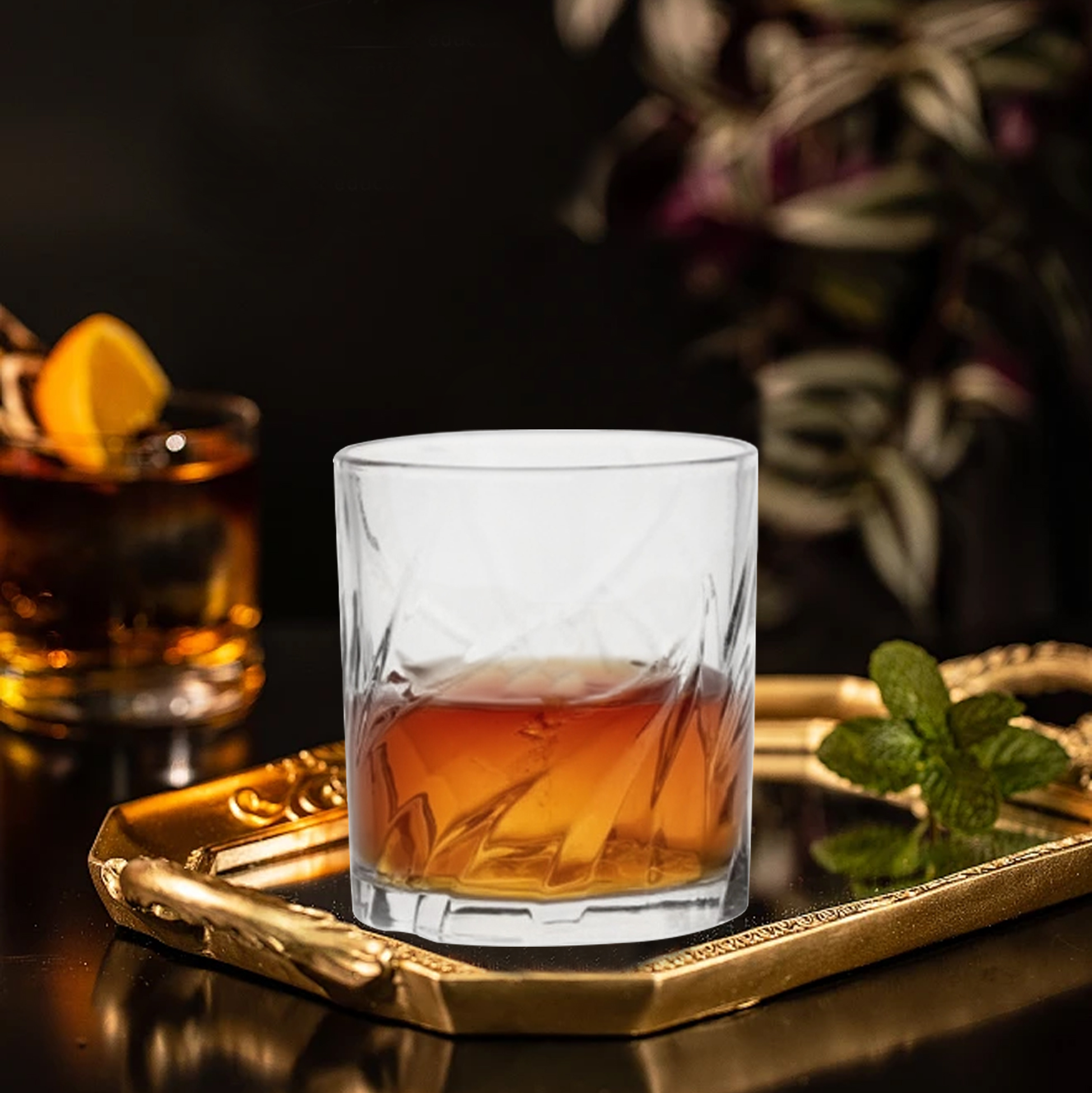 6-Piece Diagonal-Cut Whiskey Glass Set