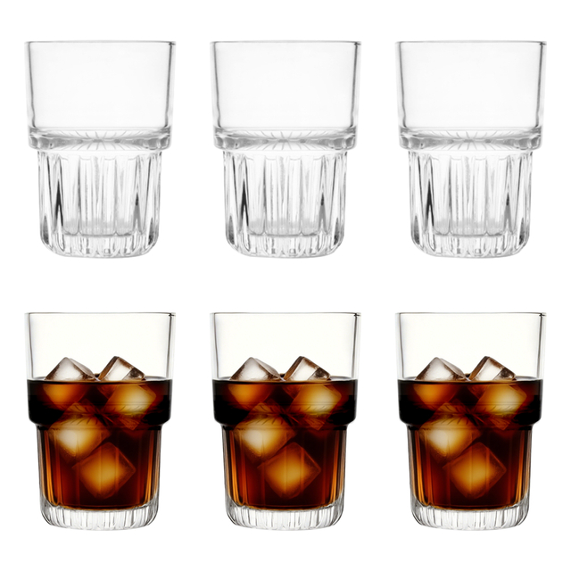 6-Piece Stackable Ribbed Tumbler Set