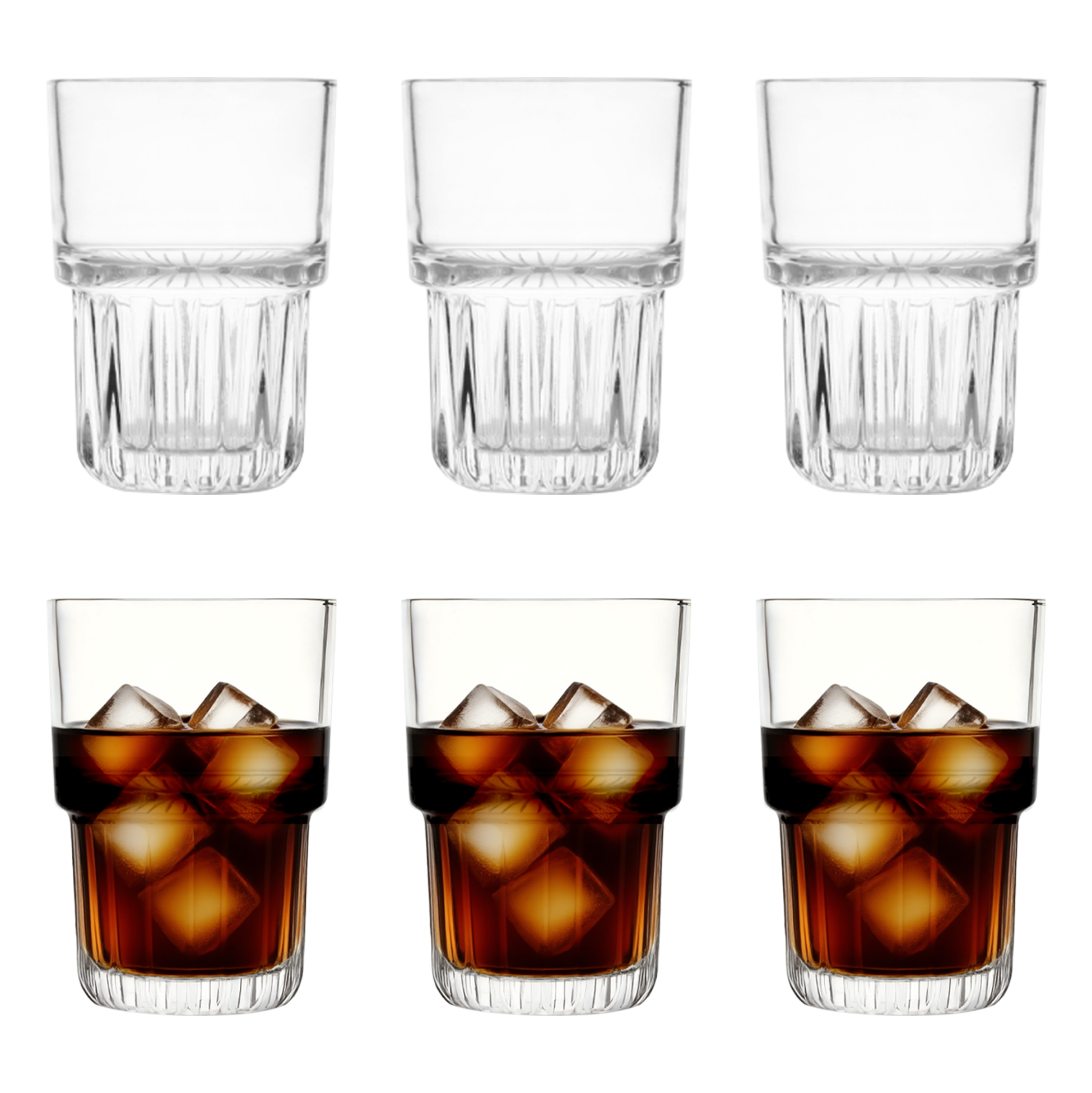 6-Piece Stackable Ribbed Tumbler Set