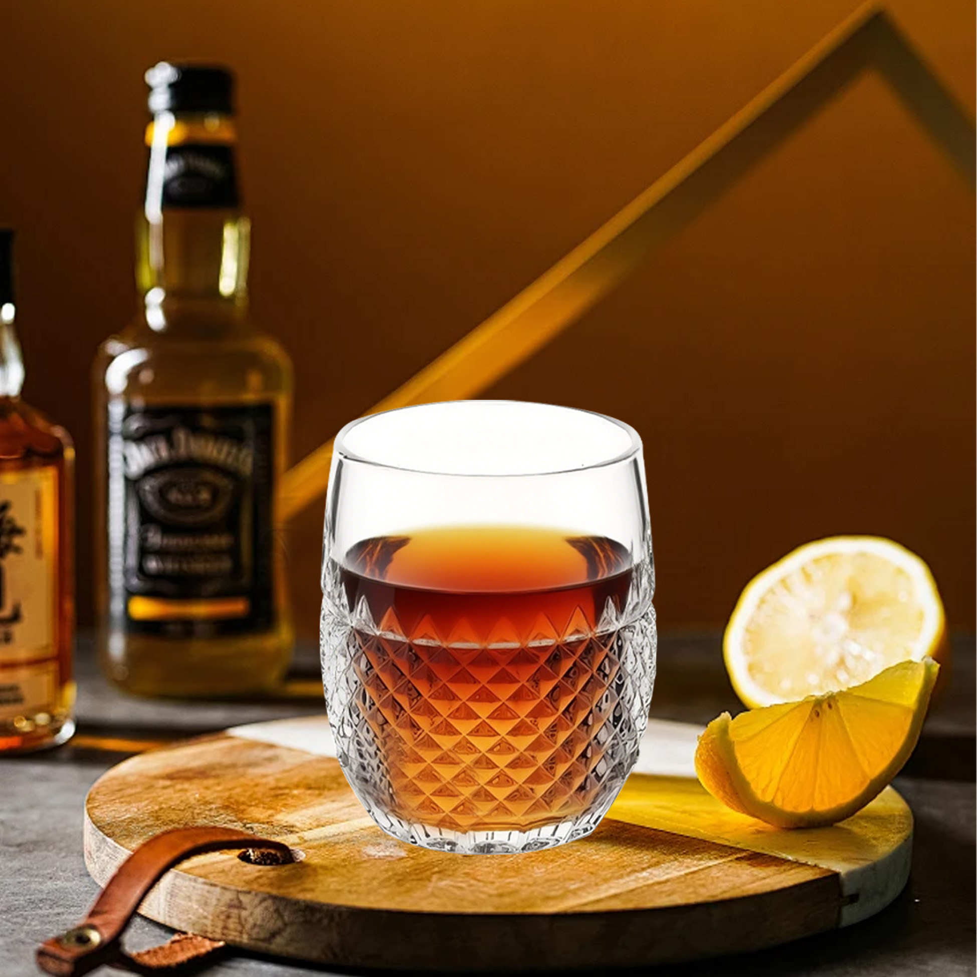 6-Piece Diamond-Textured Whiskey Glass Set