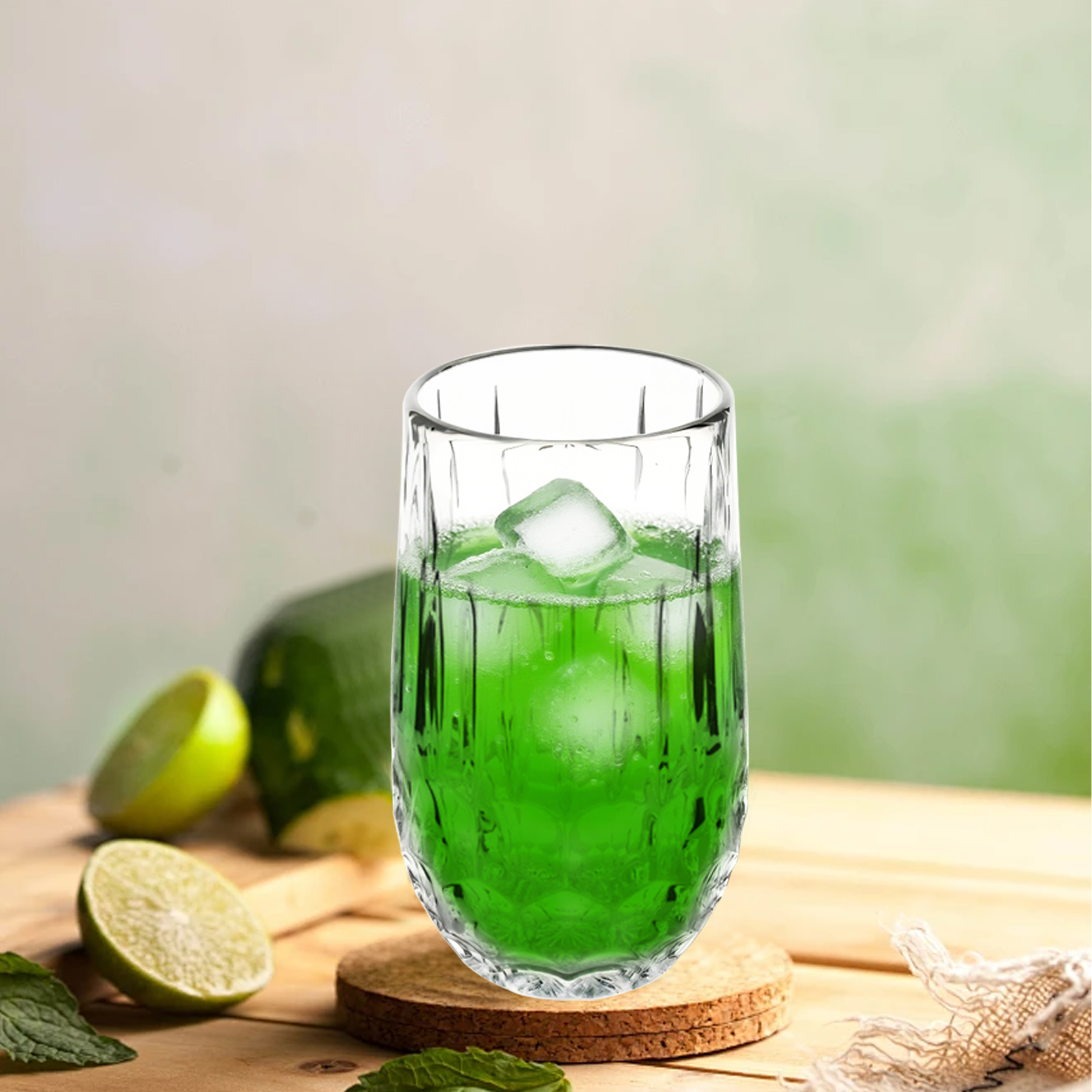 6-Piece Textured Crystal-Clear Tumbler Set