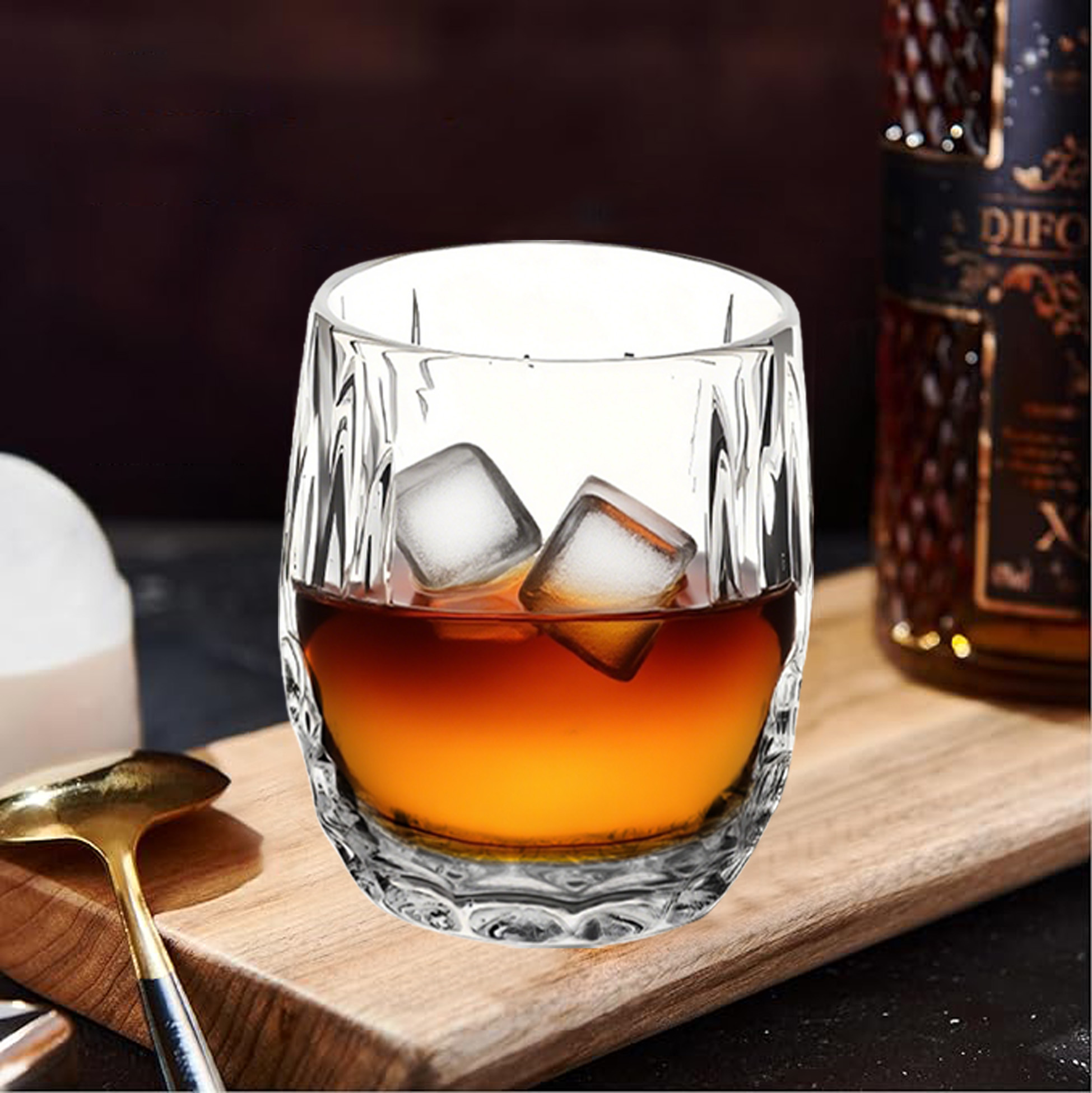 6-Piece Faceted Whiskey Glass Set