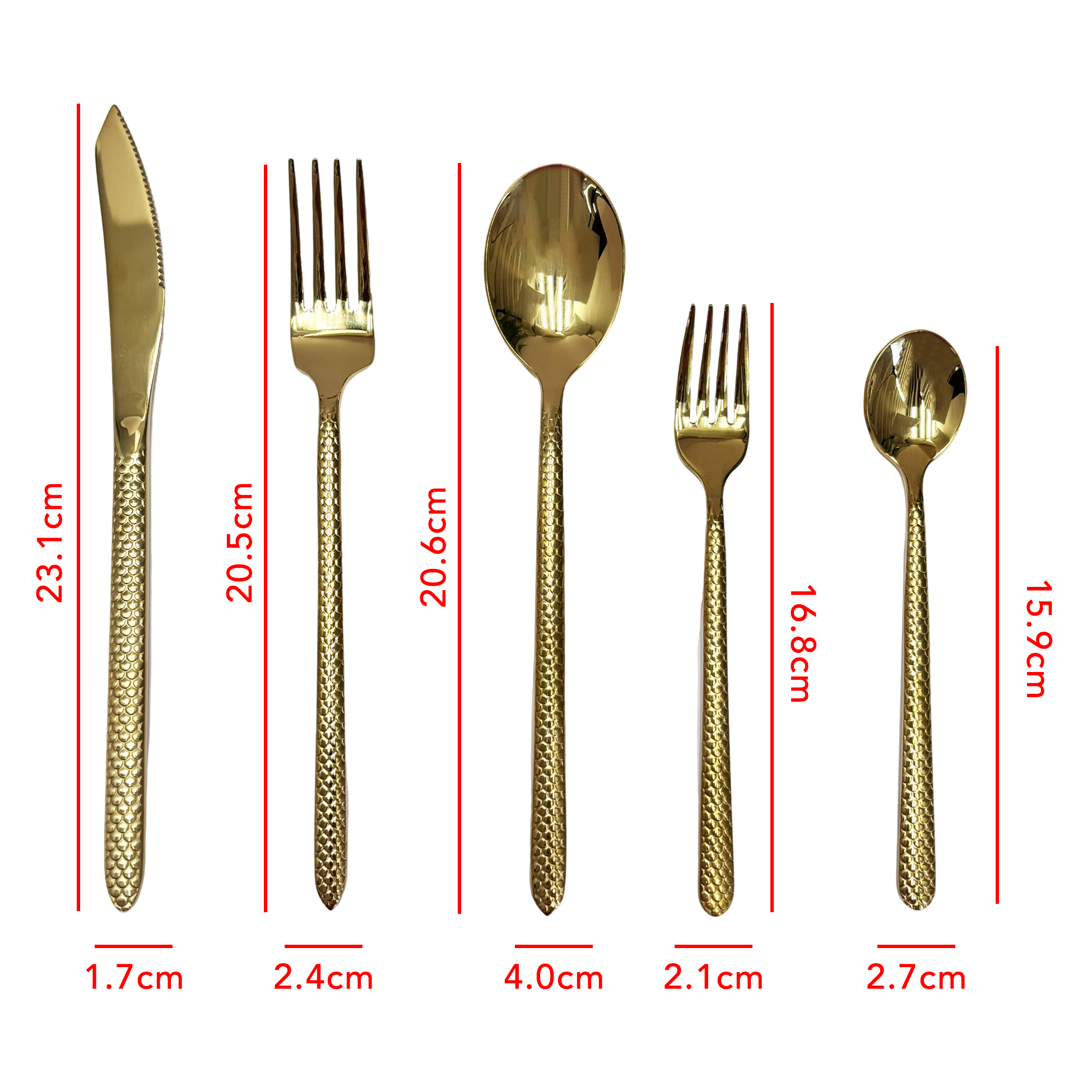 20-Piece Gold-Plated Braided Handle Cutlery Set