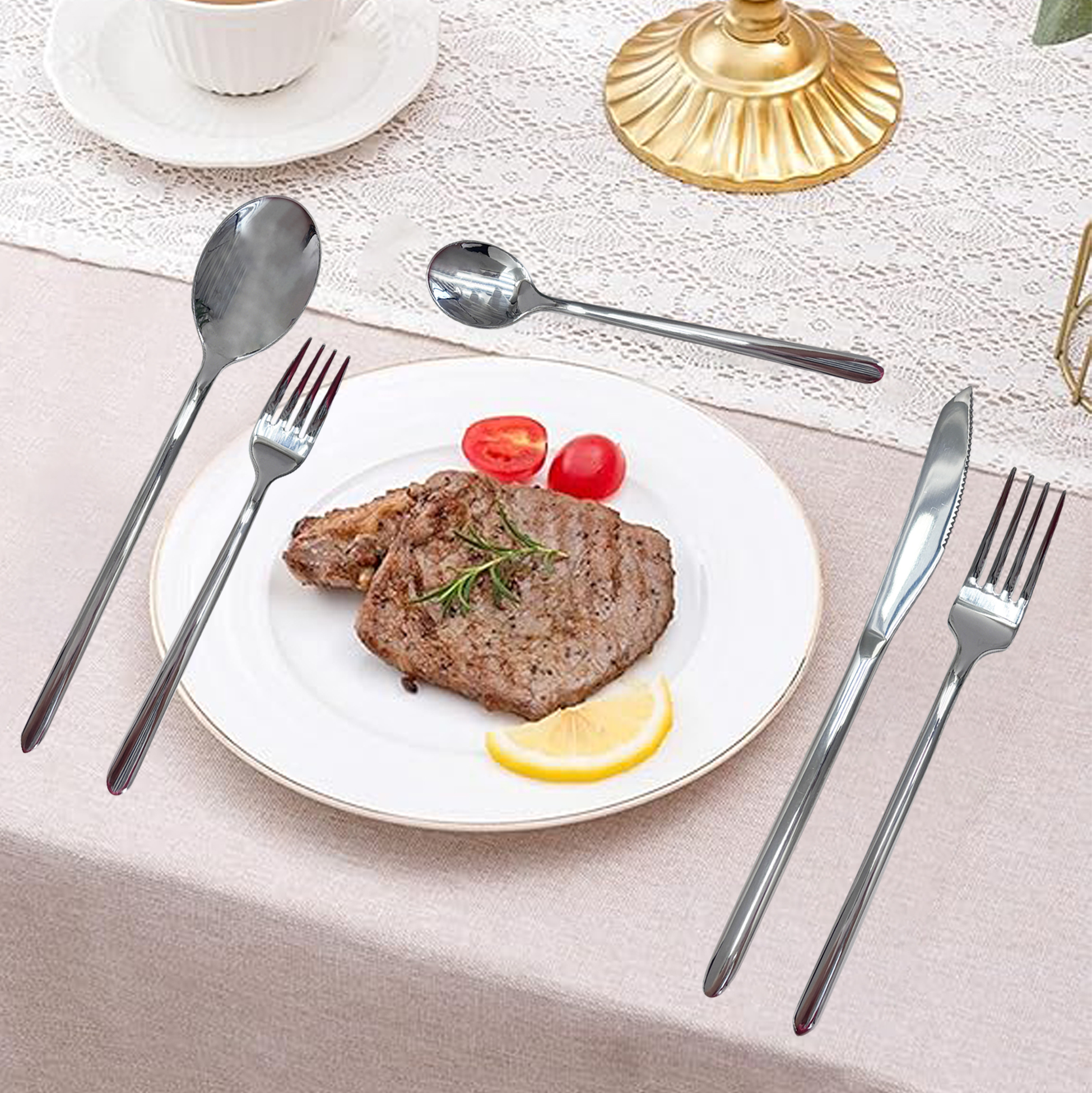 20-Piece Mirror-Polished Stainless Steel Cutlery Set