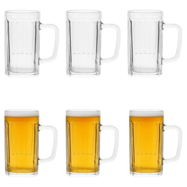 6-Piece Ribbed-Wall Beer Mug Set