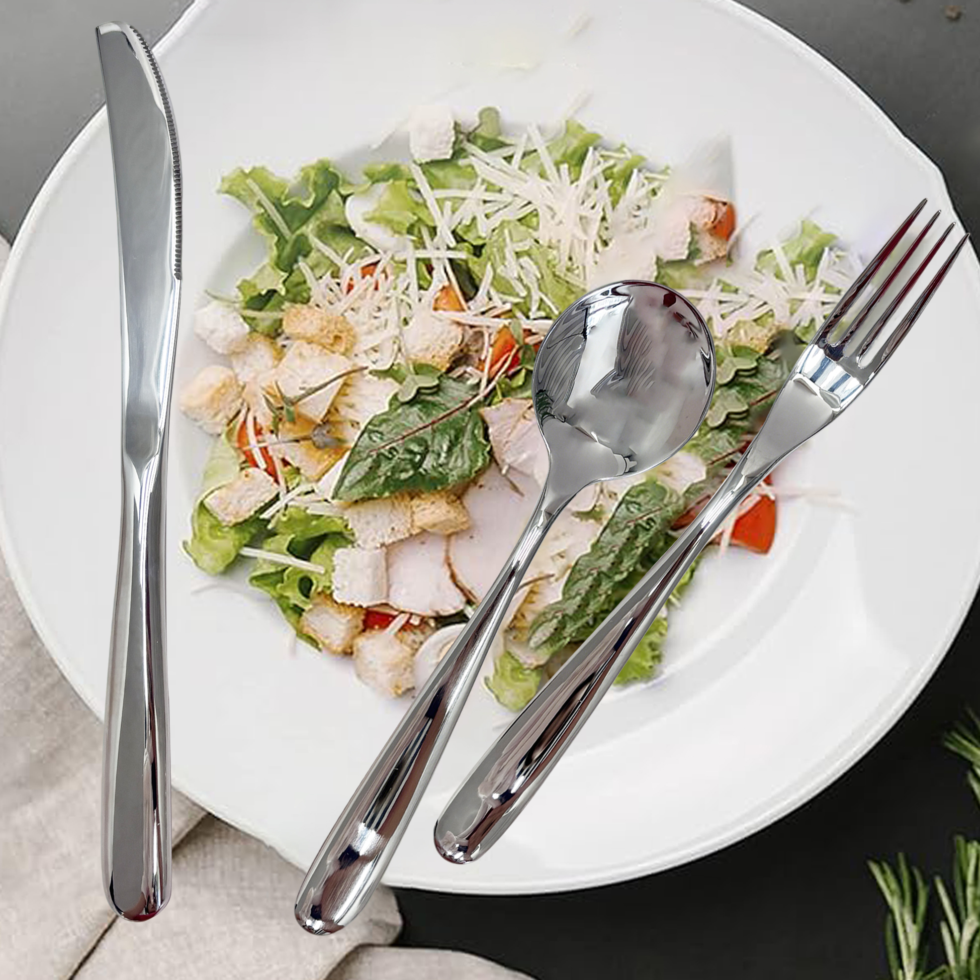 7-Piece Mirror-Polished Stainless Steel Cutlery Set