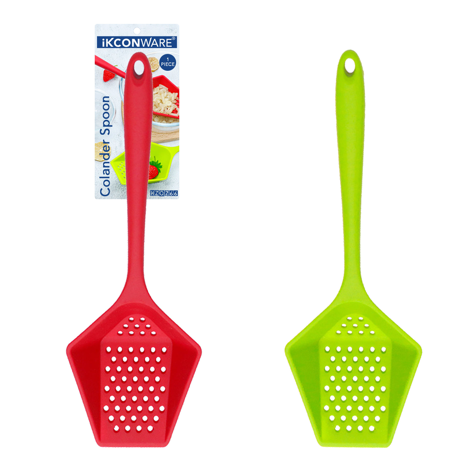 Silicone Colander Spoon with Hole Handle
