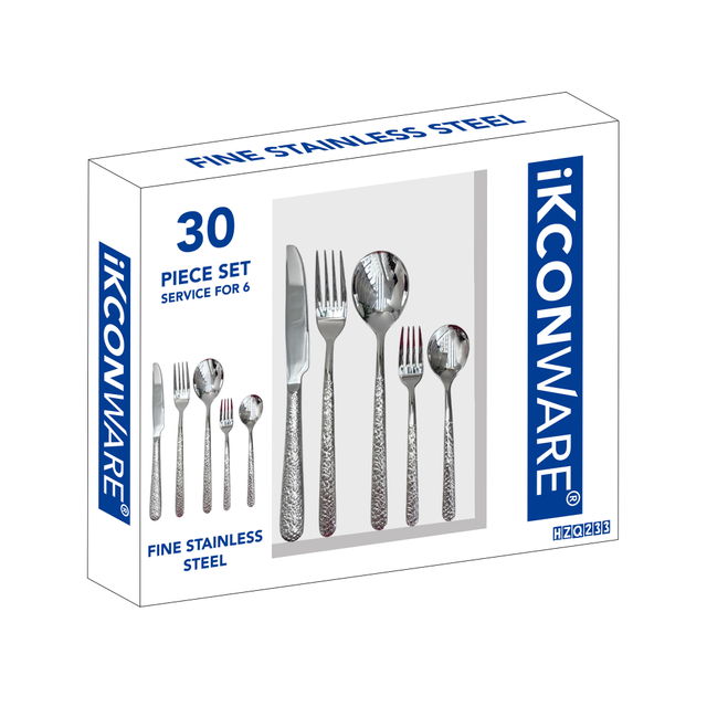 30-Piece Hammered Silver Cutlery Set