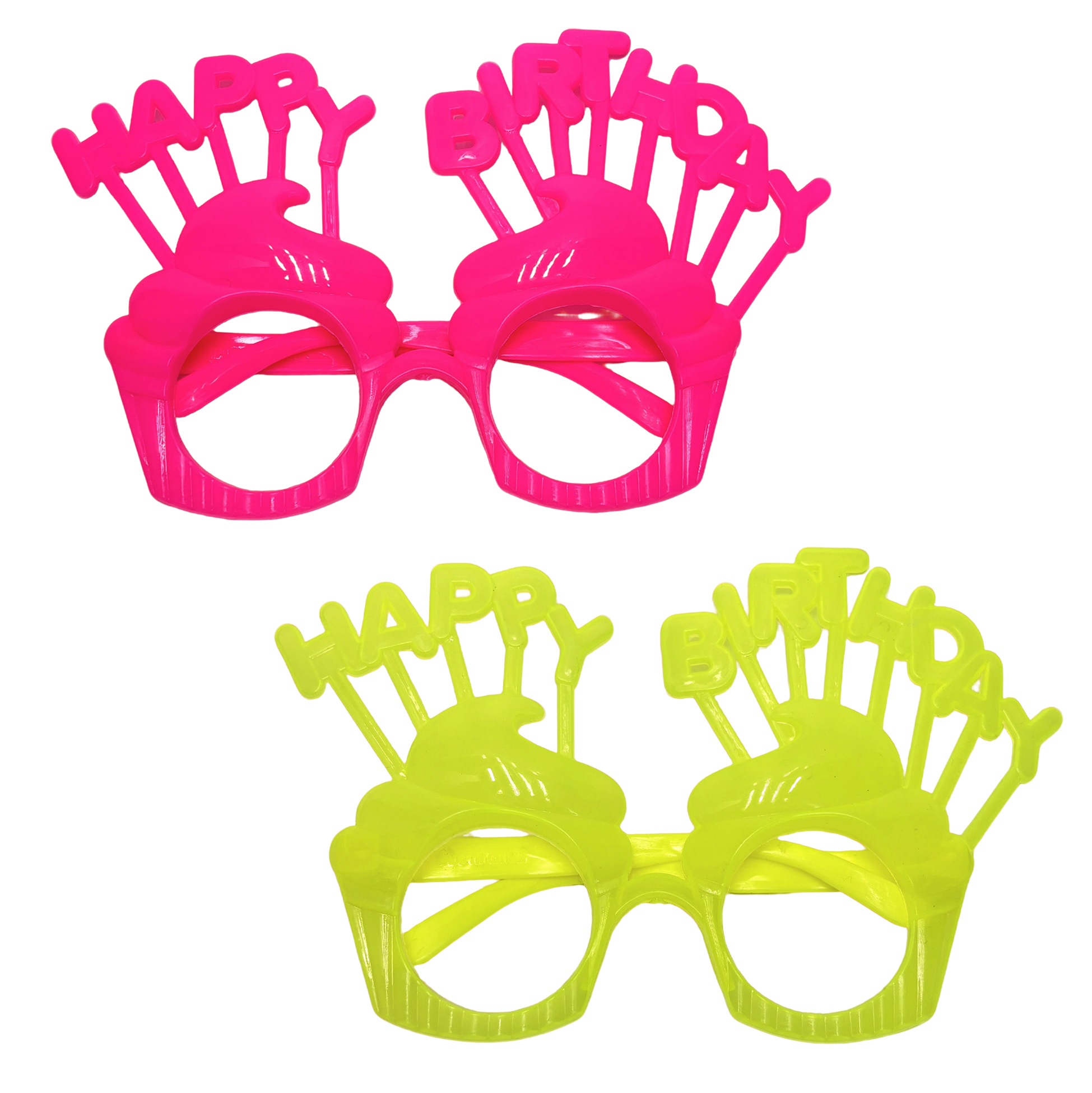 Cupcake-Shaped HappyBirthday Party Glasses
