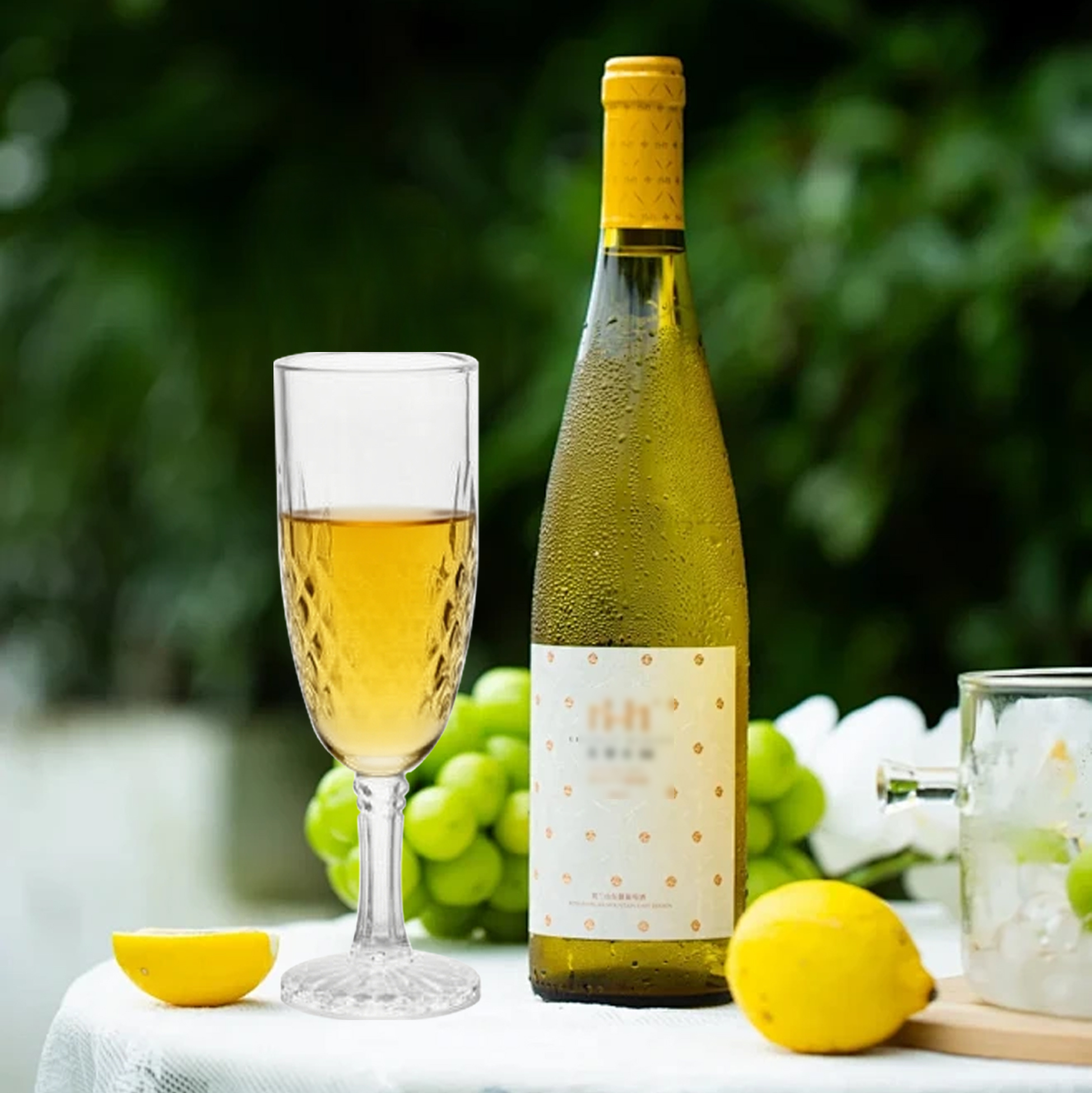 6-Piece Crystal-Patterned Champagne Flute Set